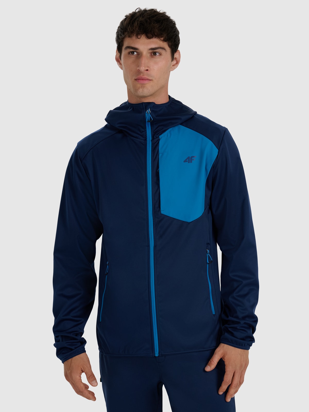 Vyriška softshell vėjui atspari striukė 8000 membrana - tamsiai mėlyna