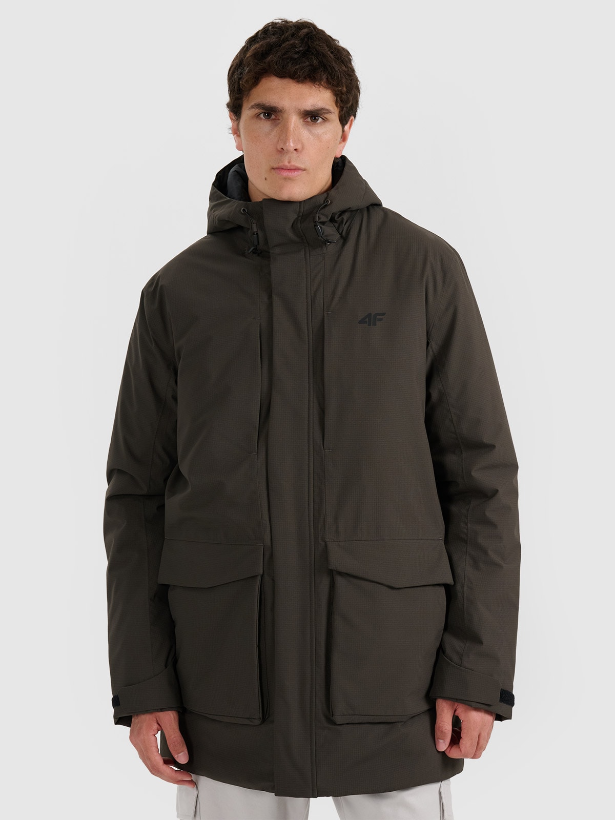 Vyriška pereinamojo laikotarpio striukė parka 8000 membrana - alyvuogių/khaki spalvos