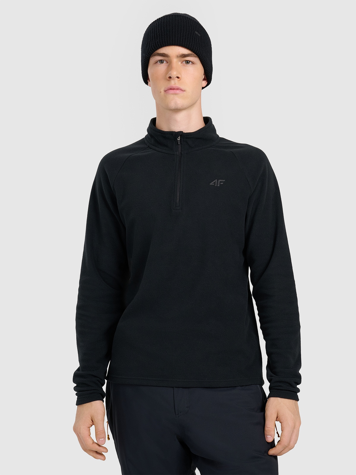 Vyriškas termoaktyvus fliso apatinis trikotažas (viršus) - juodas