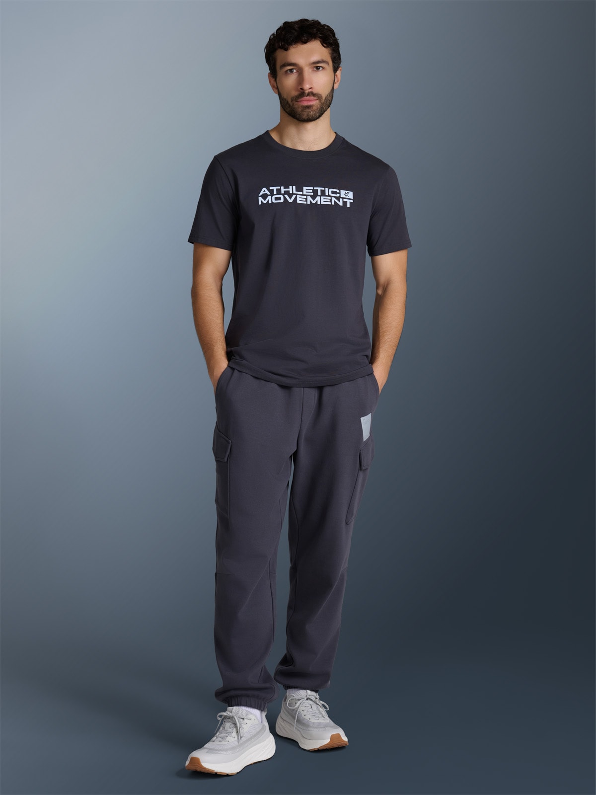 Vyriškos sportinės jogger kelnės - pilkos