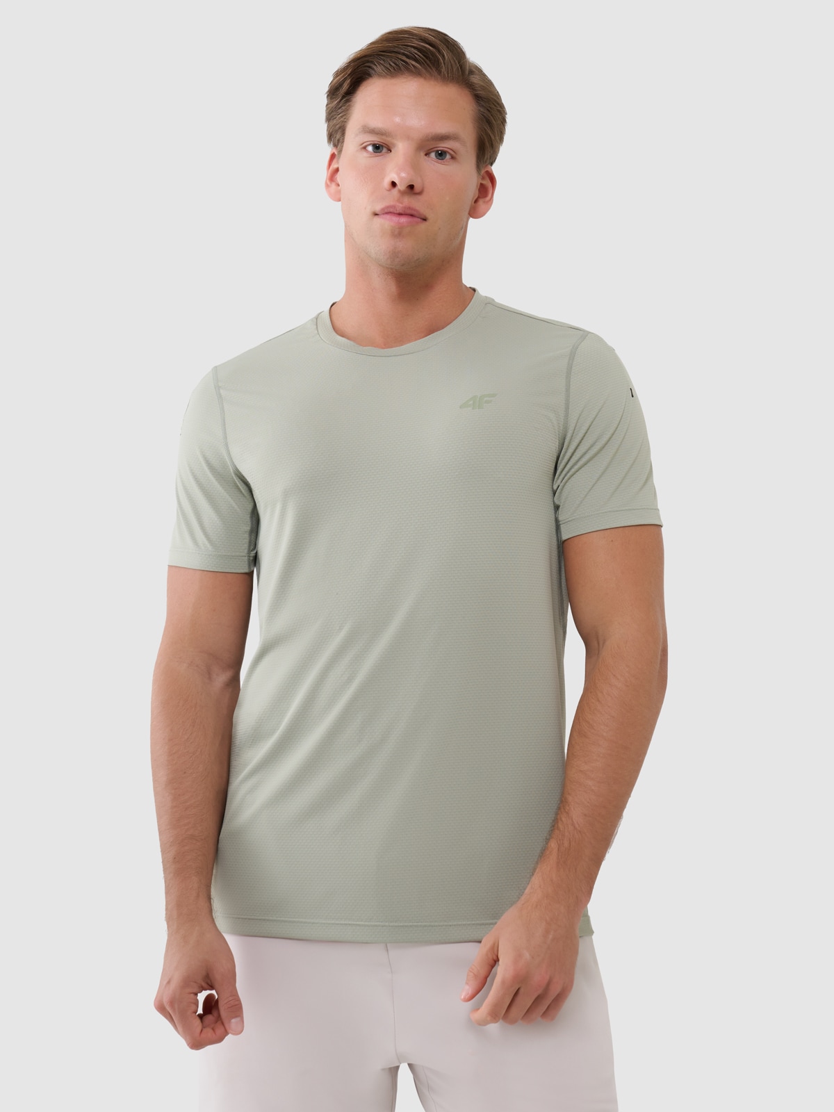 Vyriški regular greitai džiūstantys treniruočių marškinėliai - khaki spalvos