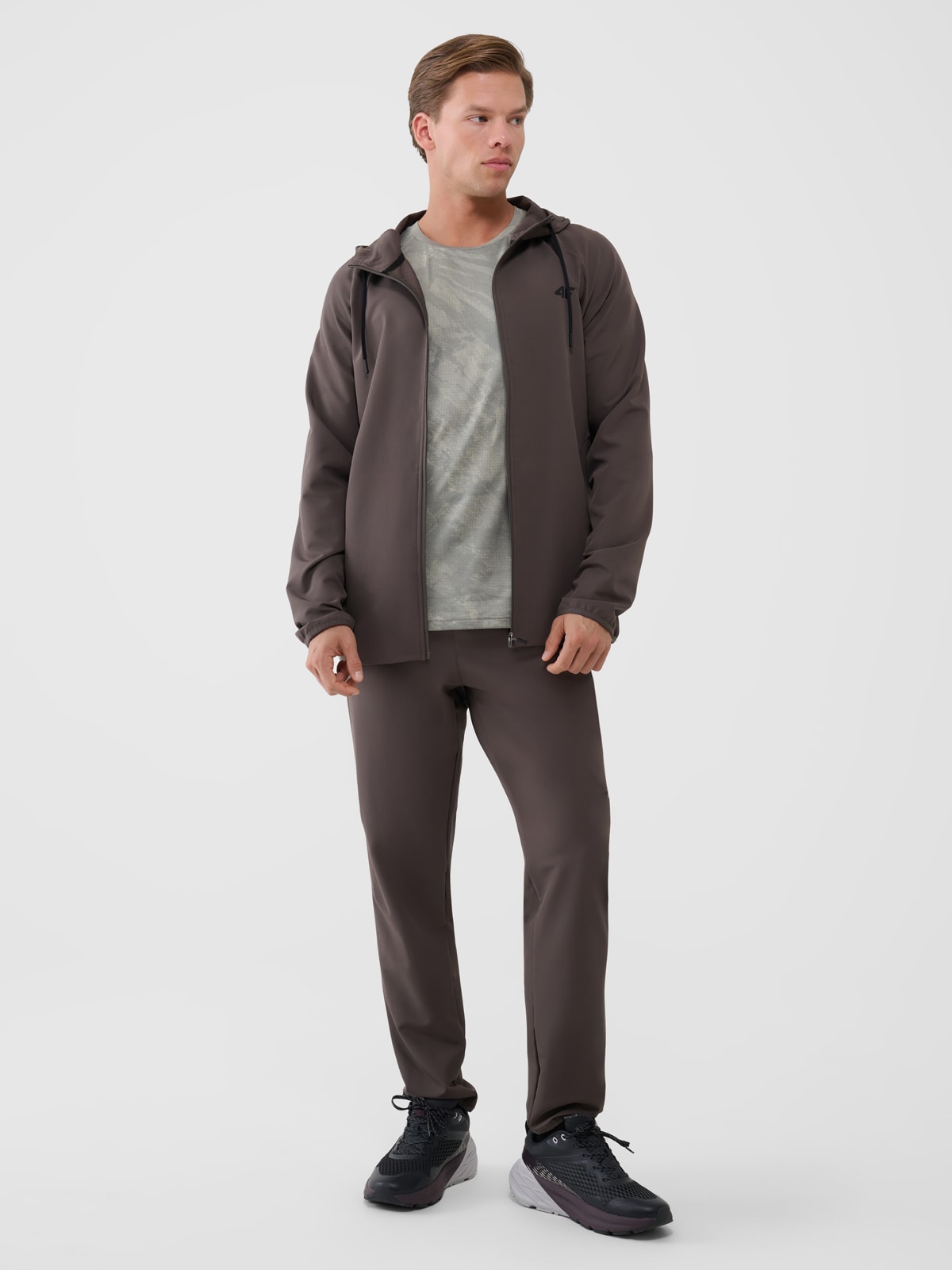 Vyriškos greitai džiūstančios treniruočių kelnės - rudos