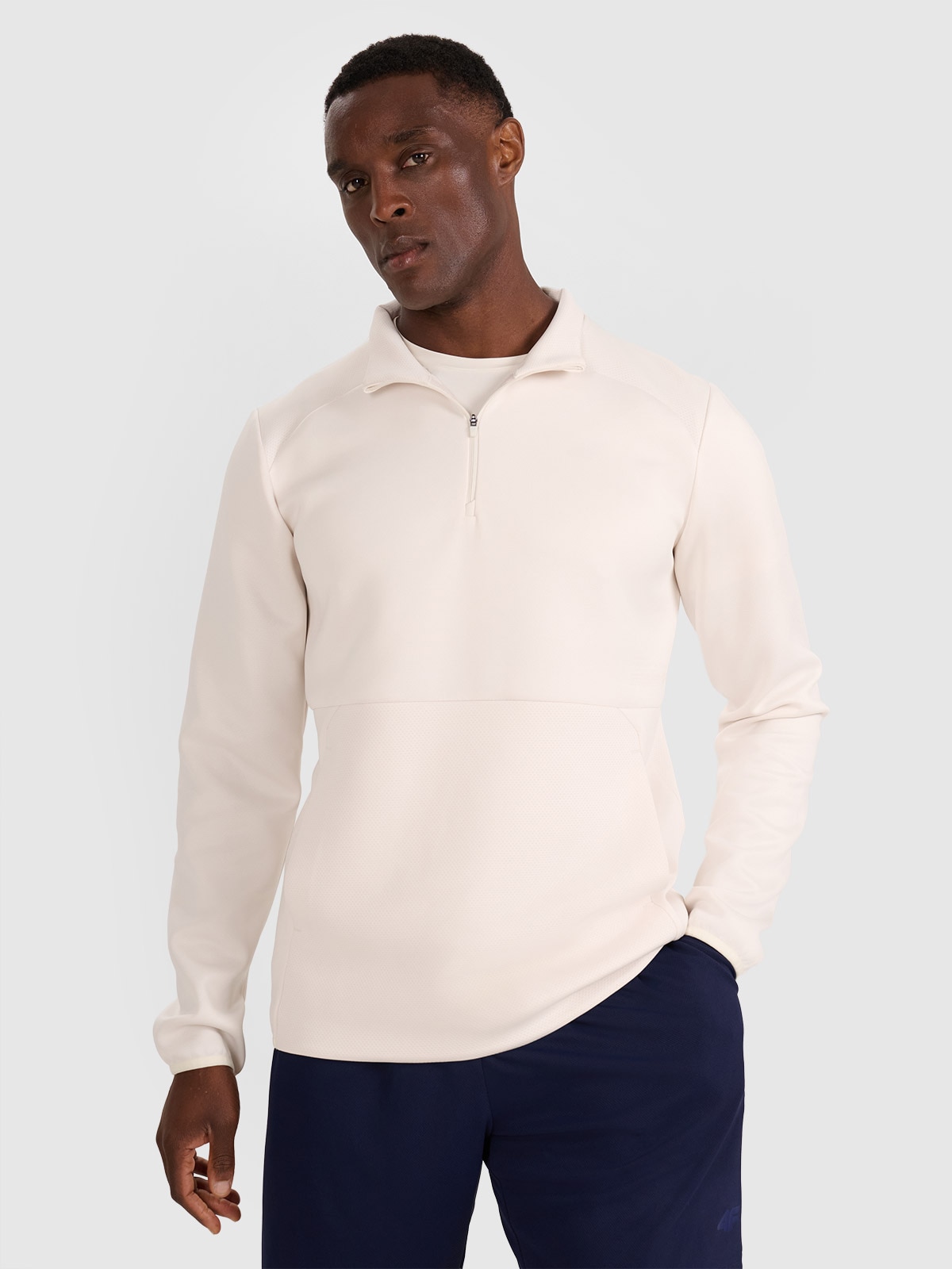 Vyriškas regular greitai džiūstantis treniruočių džemperis - baltas