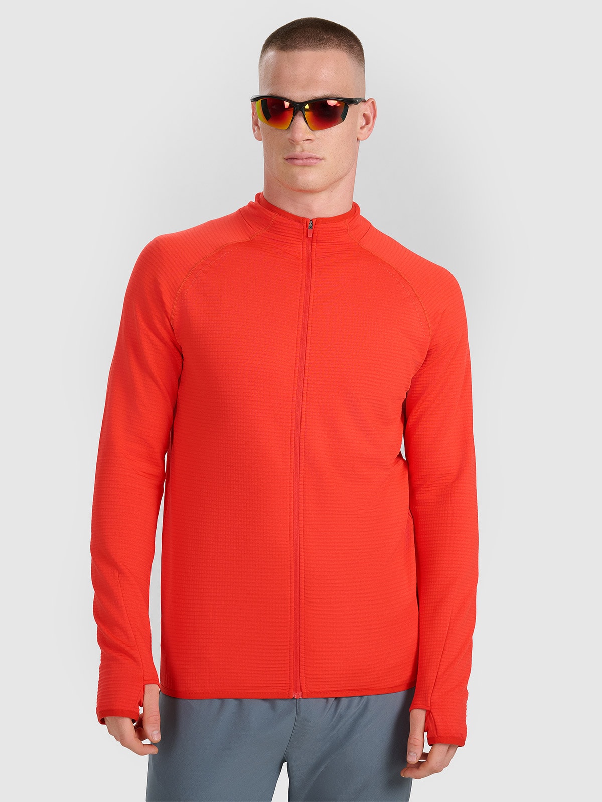 Vyriškas regular greitai džiūstantis bėgimo džemperis - raudonas