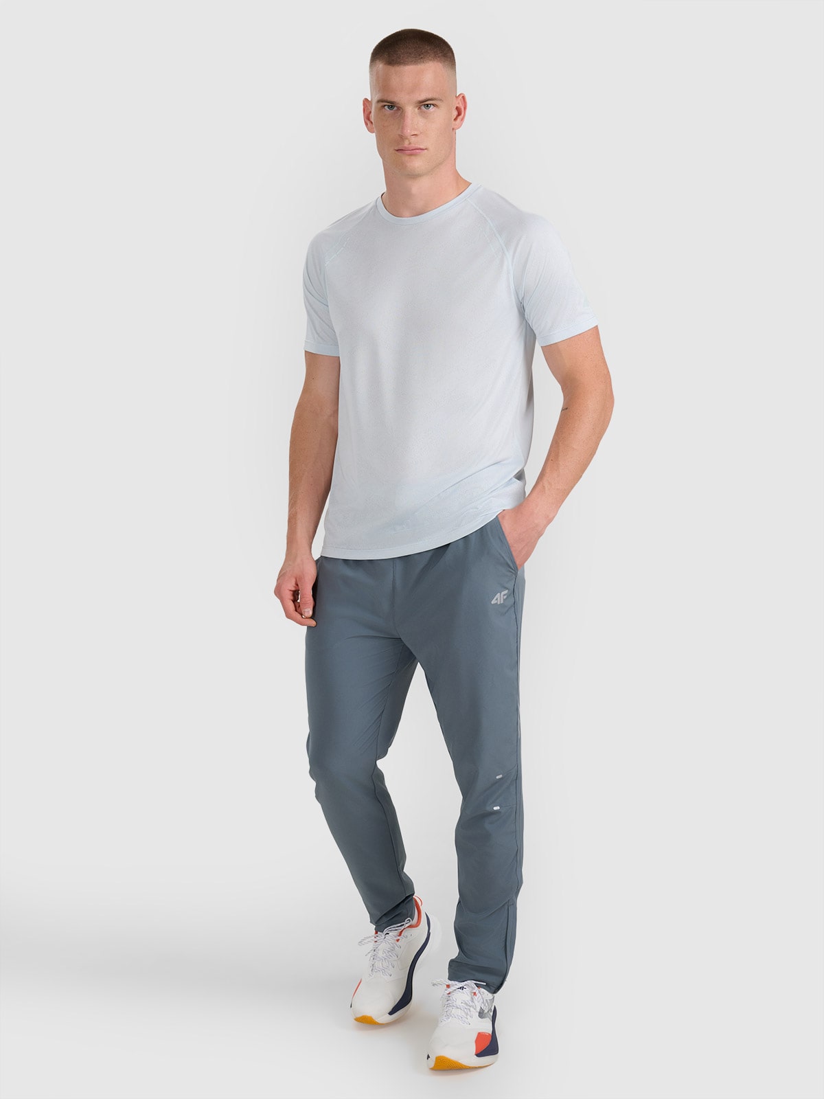 Vyriškos greitai džiūstančios bėgimo kelnės - pilkos