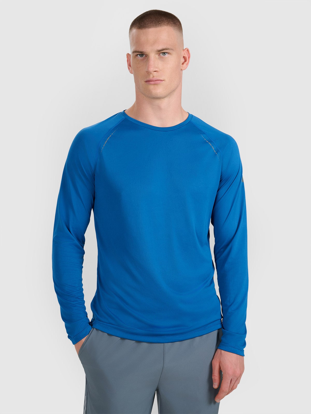 Vyriški Longsleeve greitai džiūstantys bėgimo marškinėliai - tamsiai mėlyni