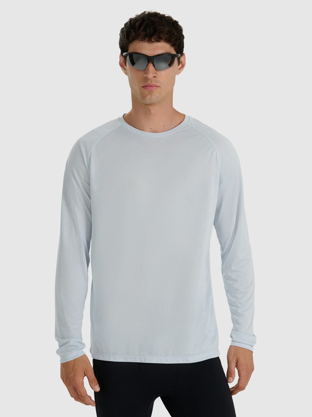 Vyriški Longsleeve greitai džiūstantys bėgimo marškinėliai - mėlyni