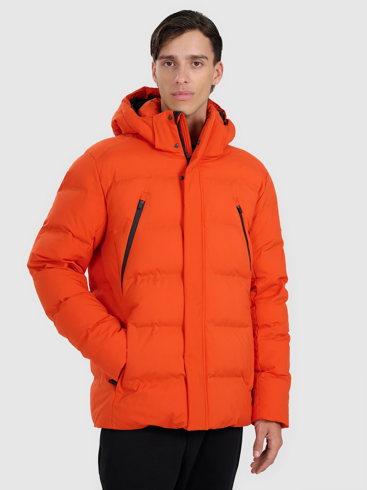 Vyriška pūkinė striukė su sintetiniu kamšalu 10000 membrana - oranžinė