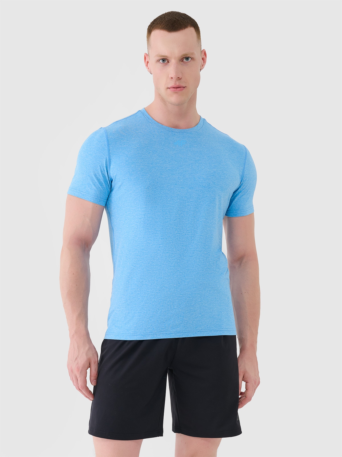 Vyriški greitai džiūstantys treniruočių marškinėliai - mėlyni
