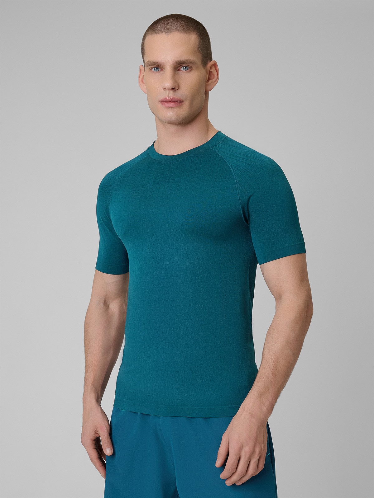 Vyriški slim besiūliai treniruočių marškinėliai - tamsiai mėlyni