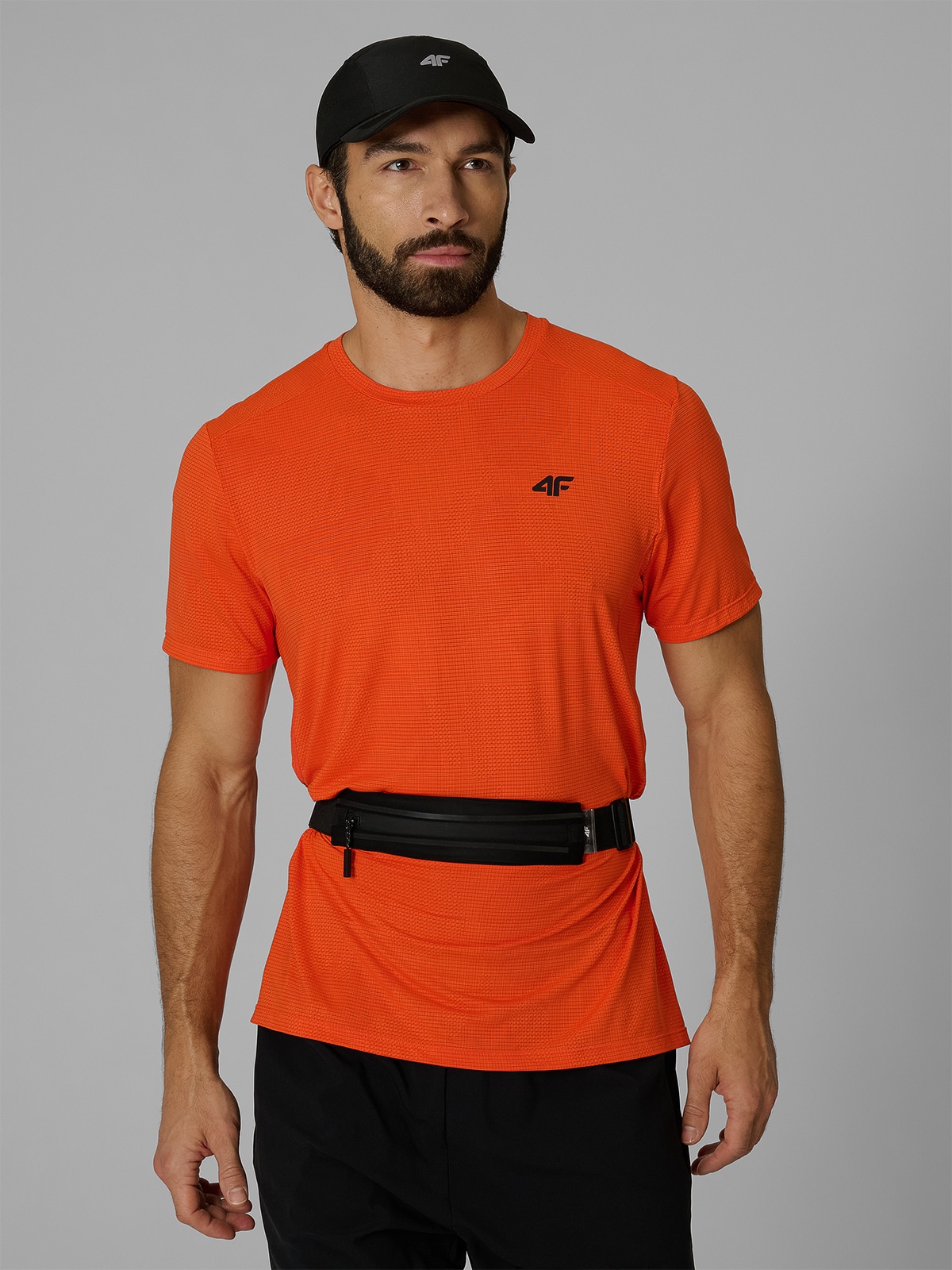 Vyriški regular greitai džiūstantys treniruočių marškinėliai - oranžiniai