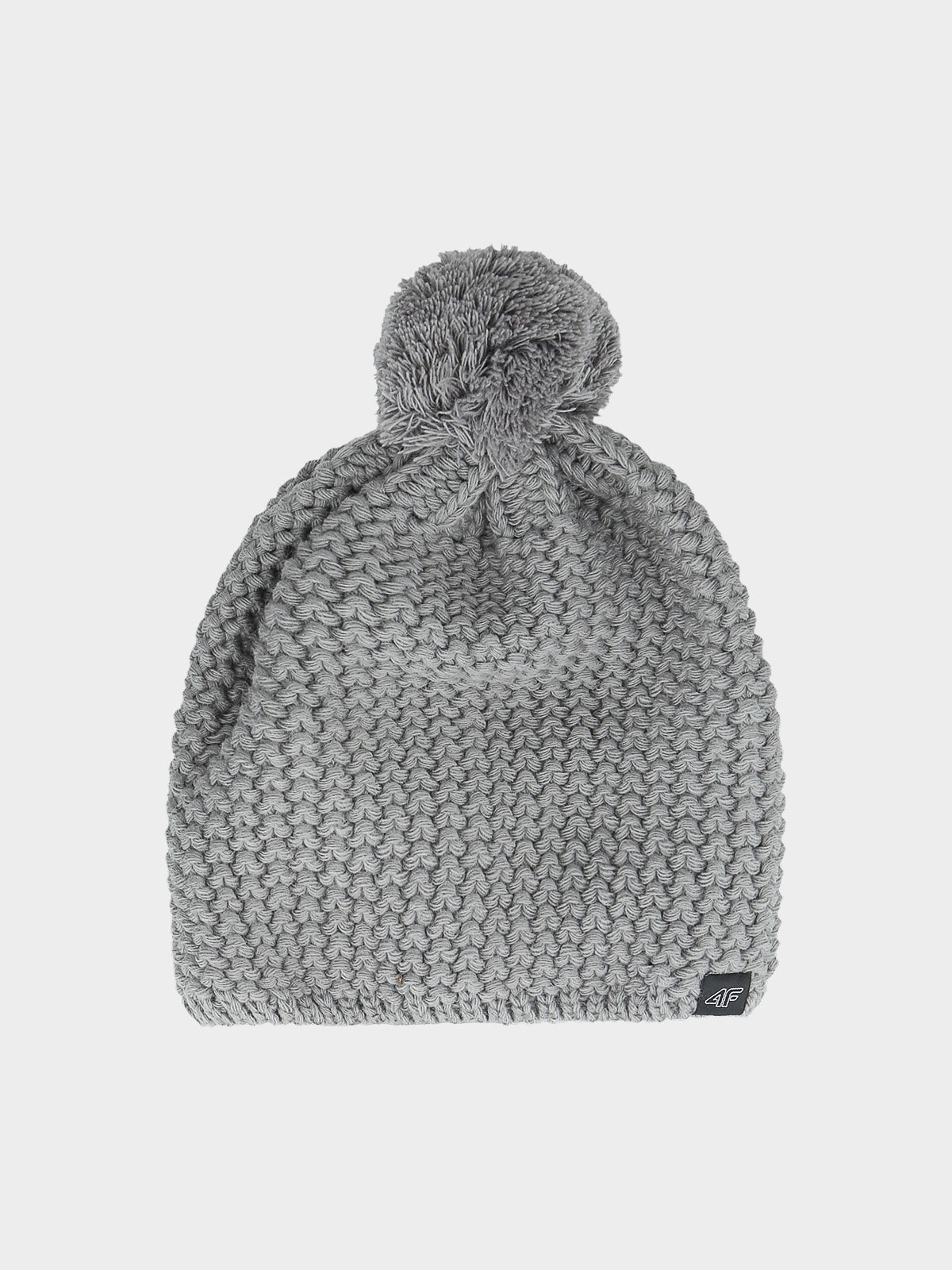 Vyriška žieminė kepurė su bumbulu - pilka