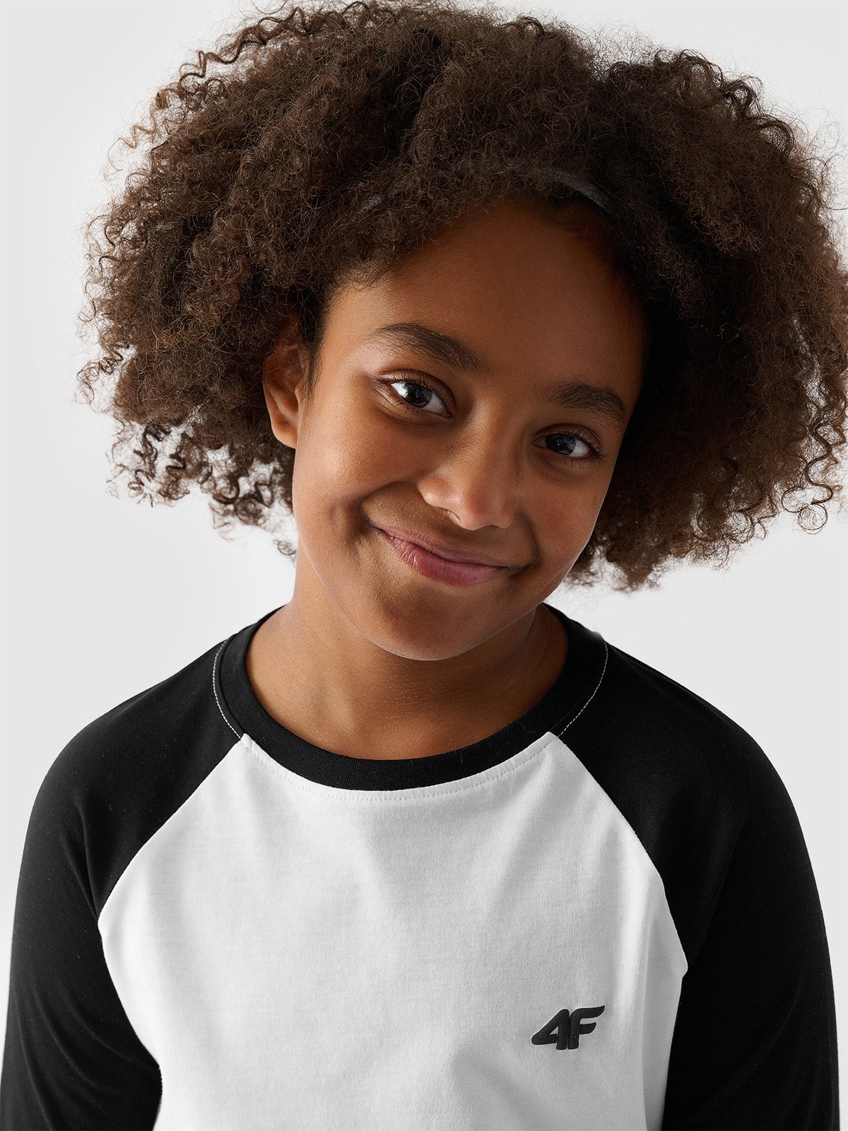 Longsleeve regular lygūs marškinėliai mergaitėms - juodi