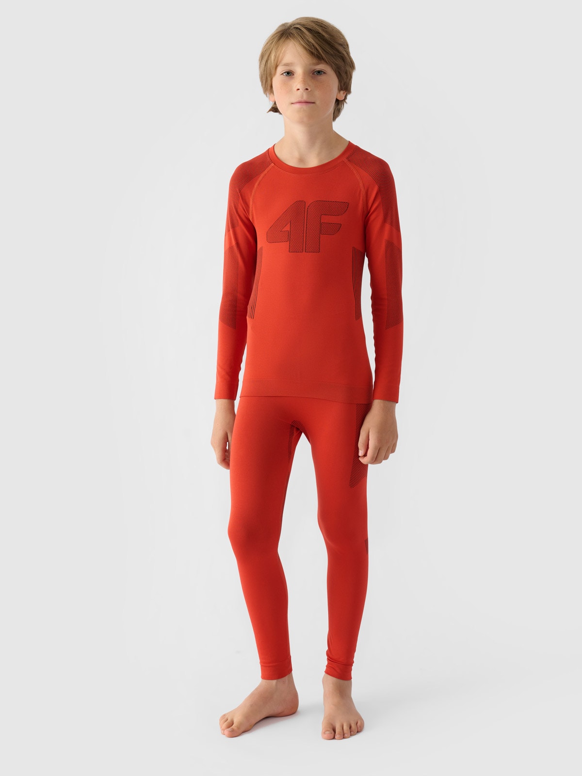 Termoaktyvus besiūlis apatinis trikotažas komplektas mergaitėms - raudonas