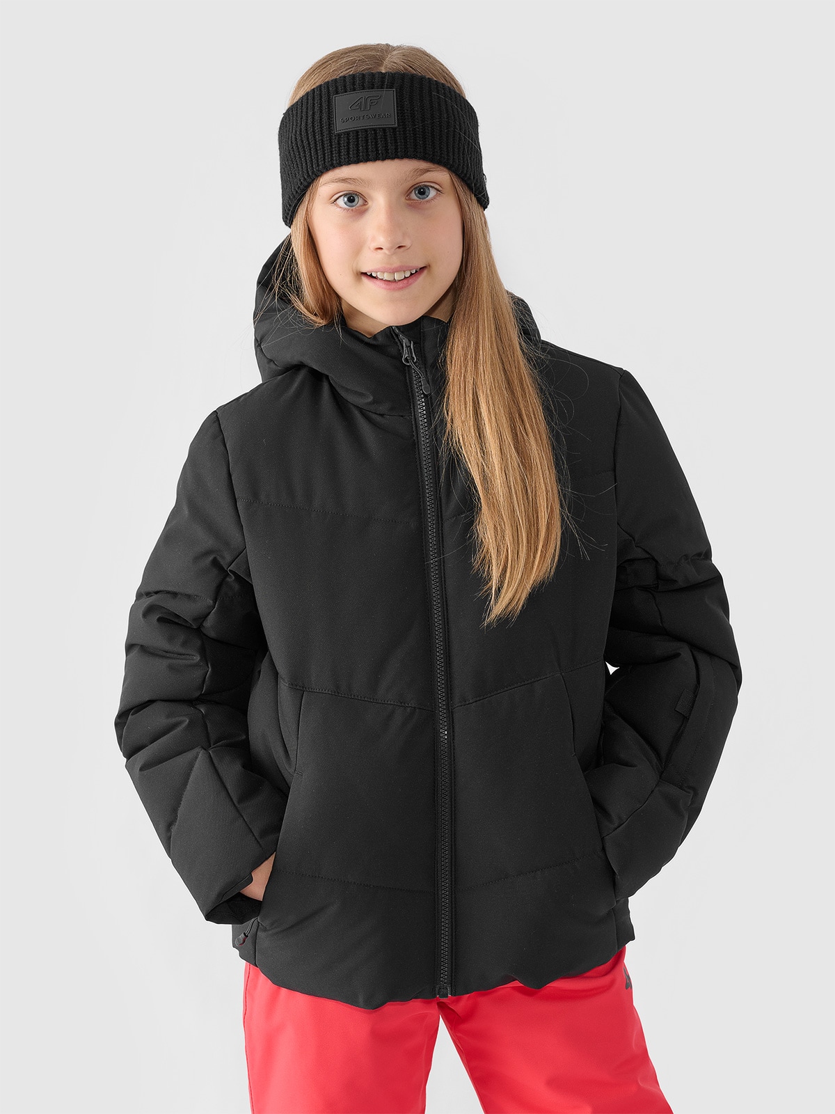 Slidinėjimo striukė mergaitėms 5000 membrana - juoda