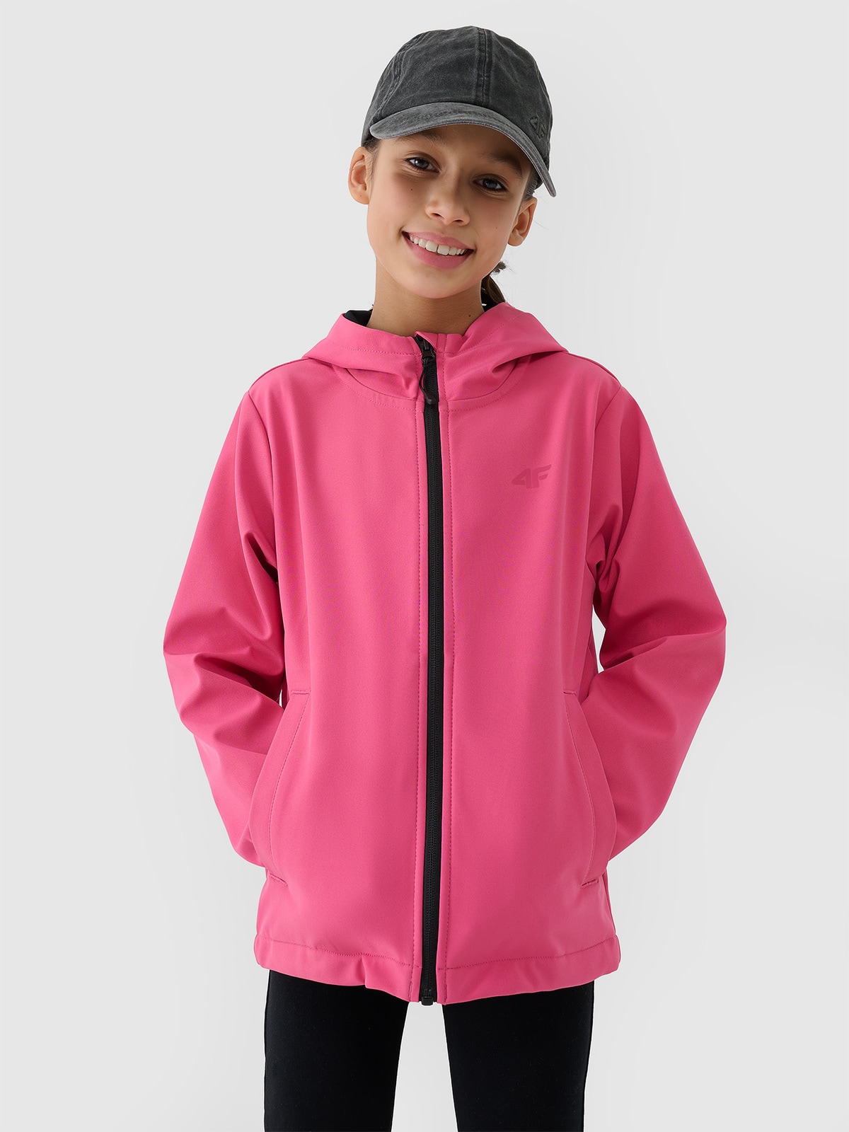 Softshell vėjui atspari striukė mergaitėms 5000 membrana - rožinė