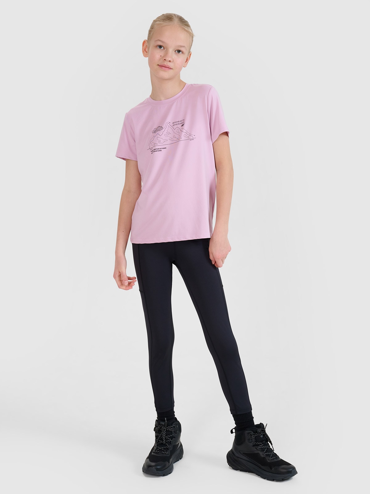 Greitai džiūstančios žygio kelnės mergaitėms - juodos