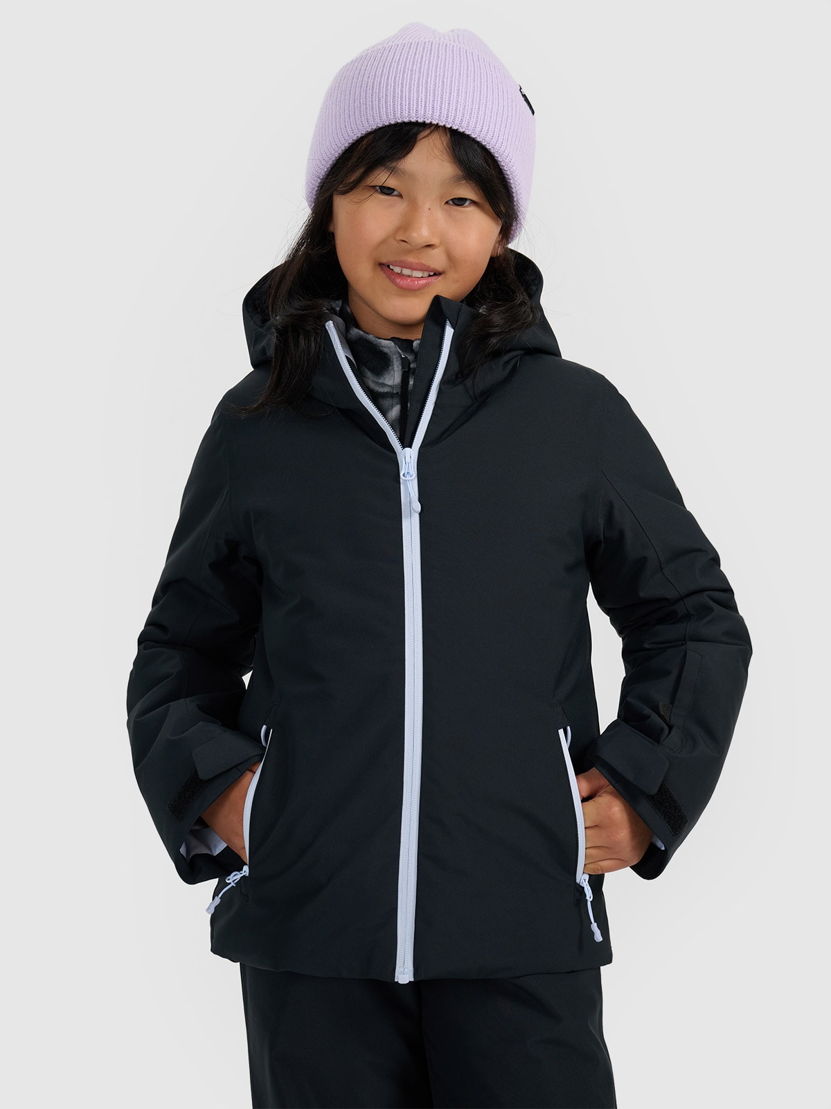 Slidinėjimo striukė mergaitėms 5000 membrana - juoda