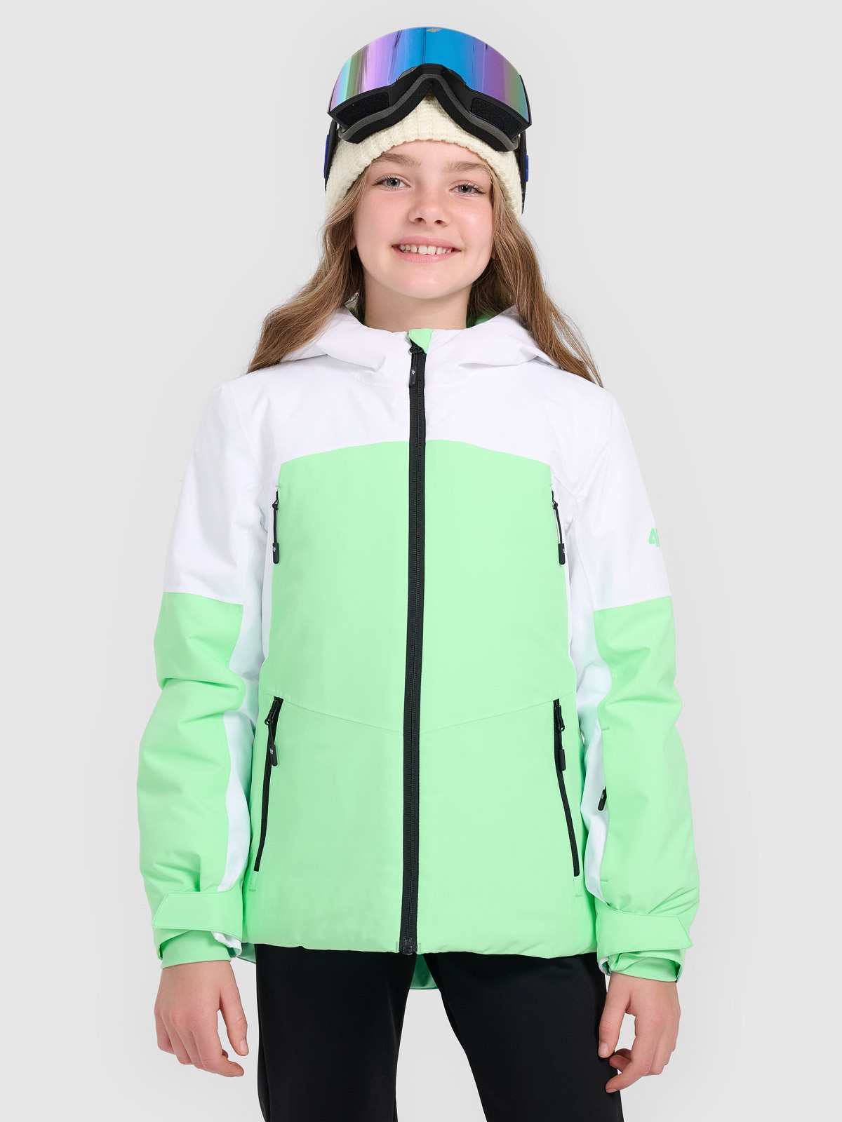 Slidinėjimo striukė mergaitėms 8000 membrana - žalia