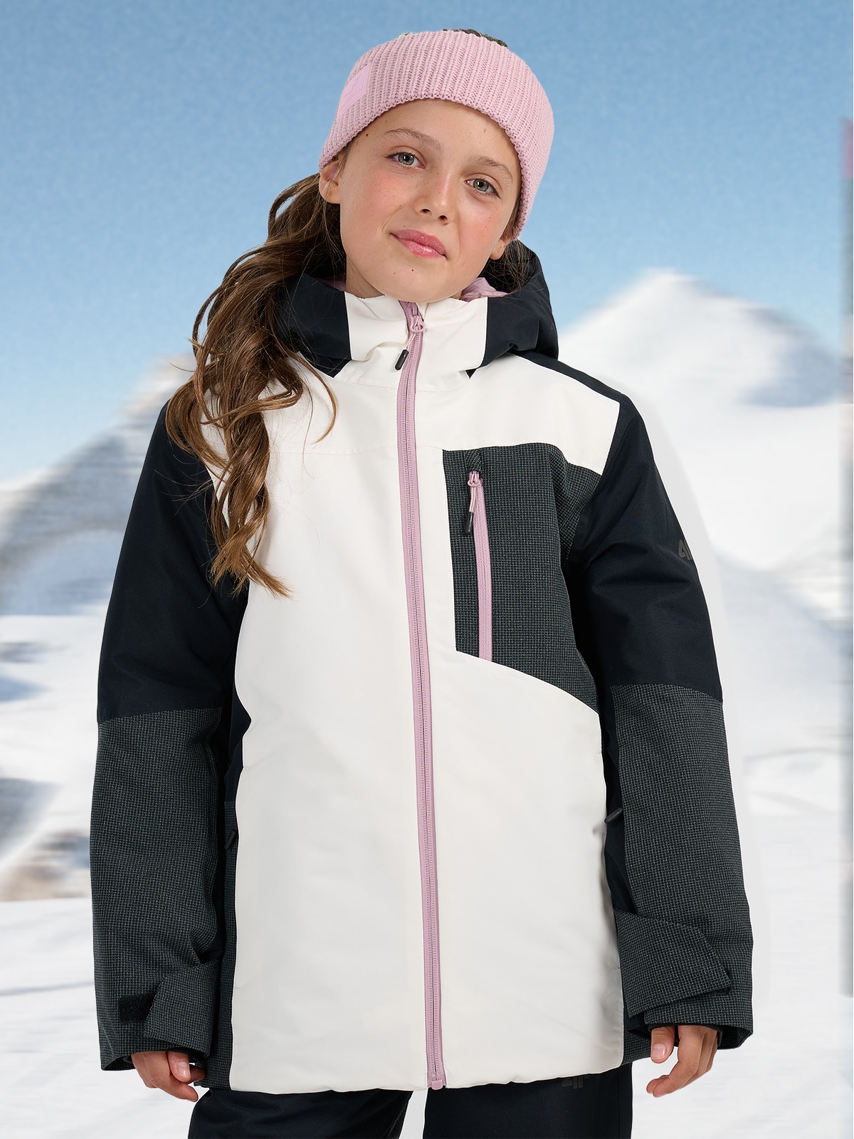 Snieglenčių striukė mergaitėms10000 membrana - balta