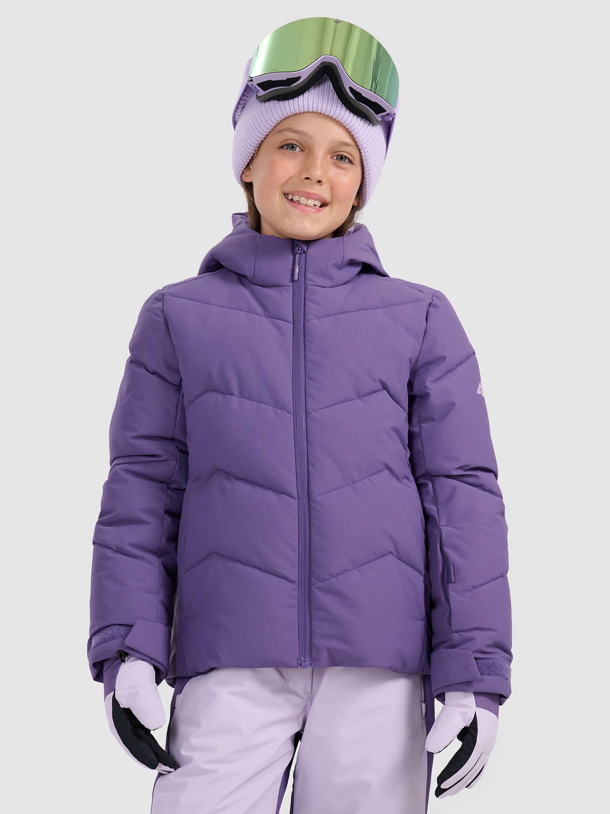 Slidinėjimo striukė mergaitėms 5000 membrana - violetinė