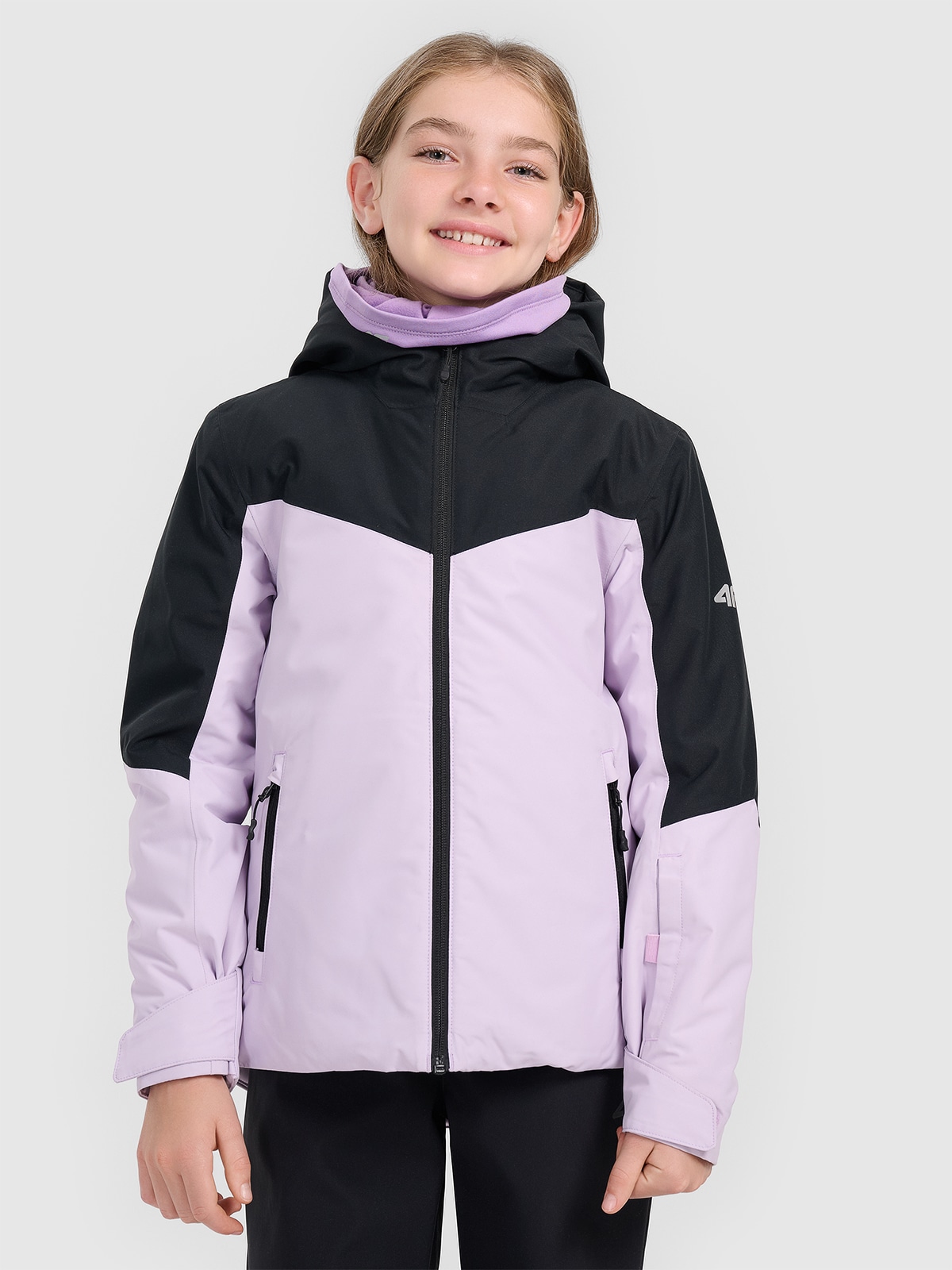 Slidinėjimo striukė mergaitėms 5000 membrana - violetinė