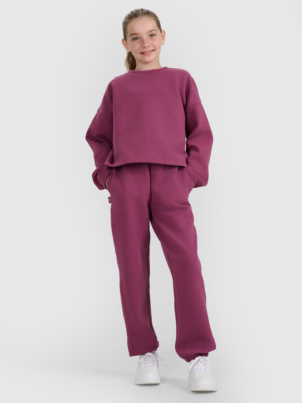 Sportinės jogger kelnės mergaitėms - violetinės