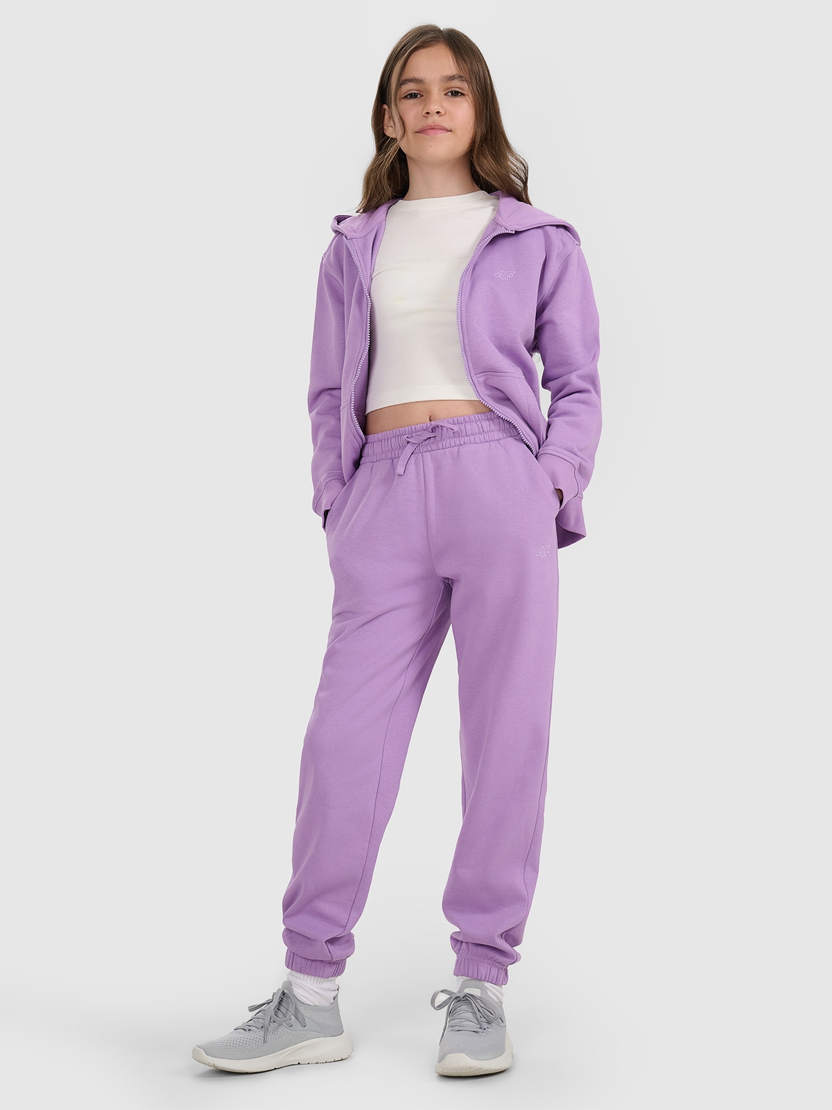 Sportinės jogger kelnės mergaitėms - violetinės