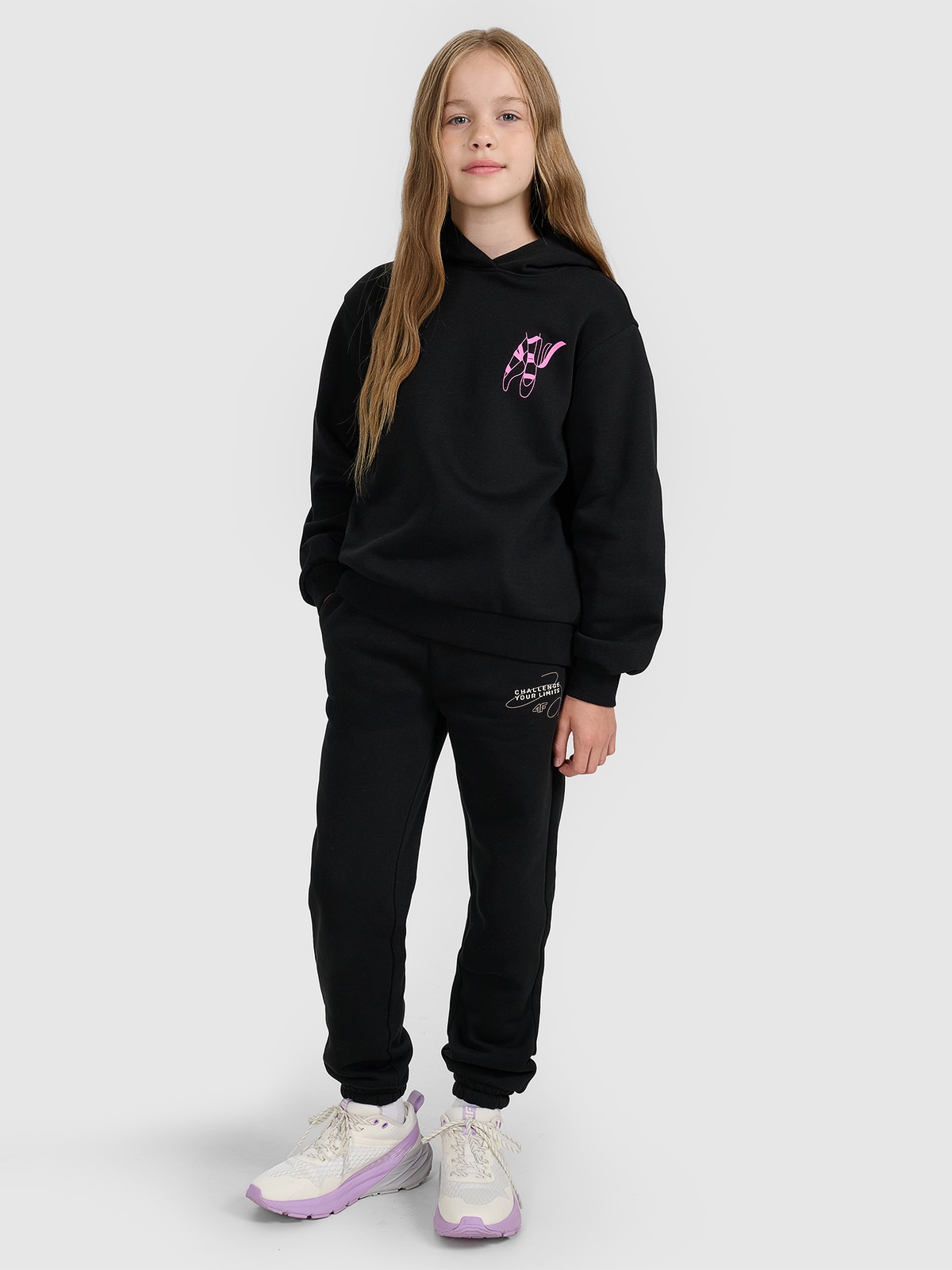 Sportinės jogger kelnės mergaitėms - juodos