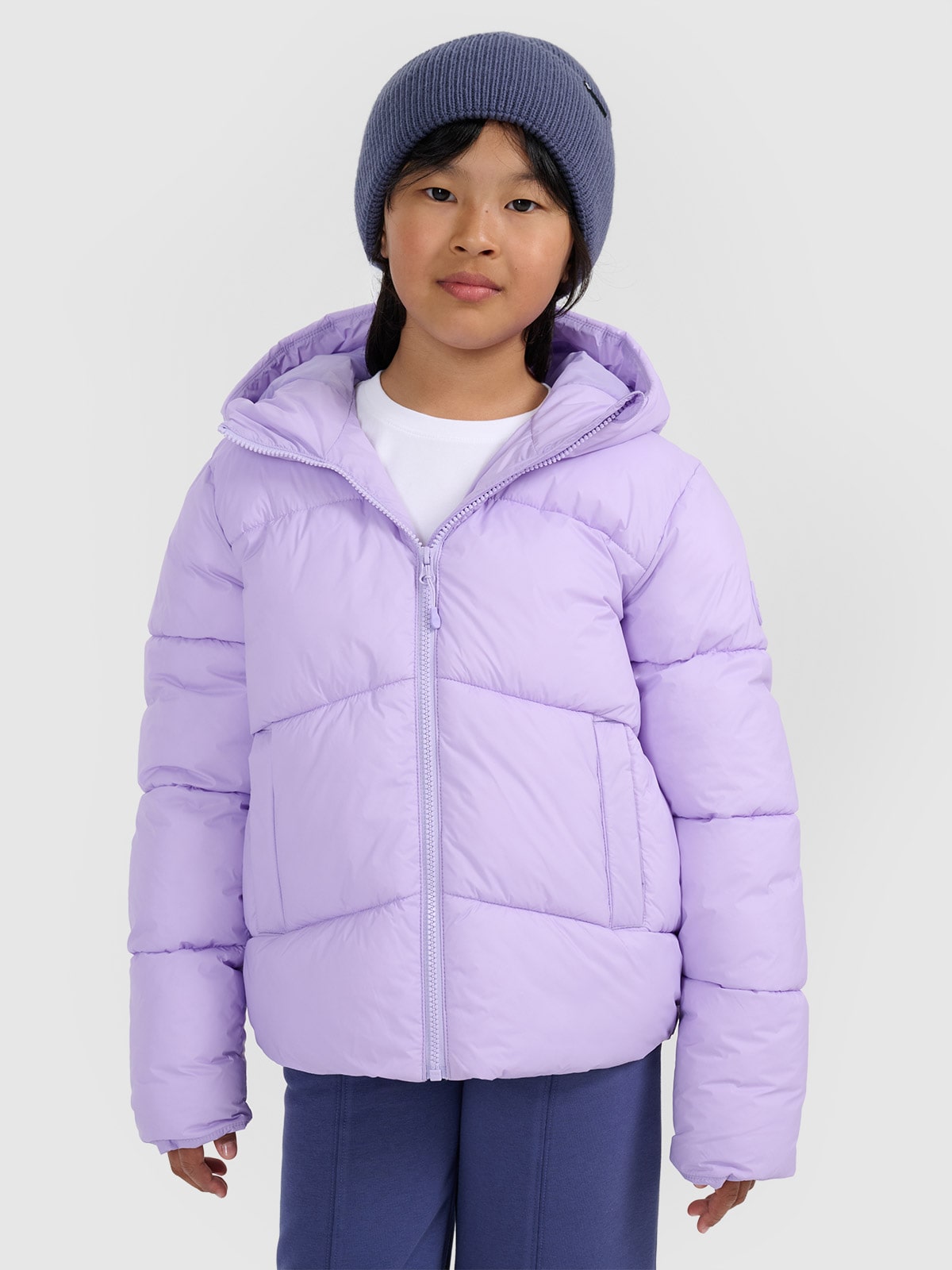 Striukė su sintetinių pūkų kamšalu mergaitėms - violetinė