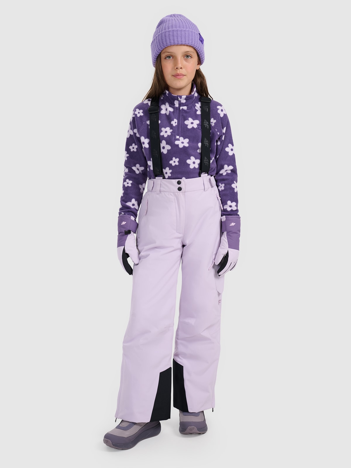 Slidinėjimo kelnės mergaitėms 8000 membrana - violetinės