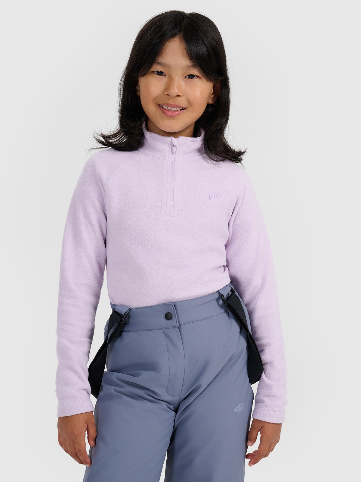 Termoaktyvus fliso apatinis trikotažas (viršus) mergaitėms - violetinis