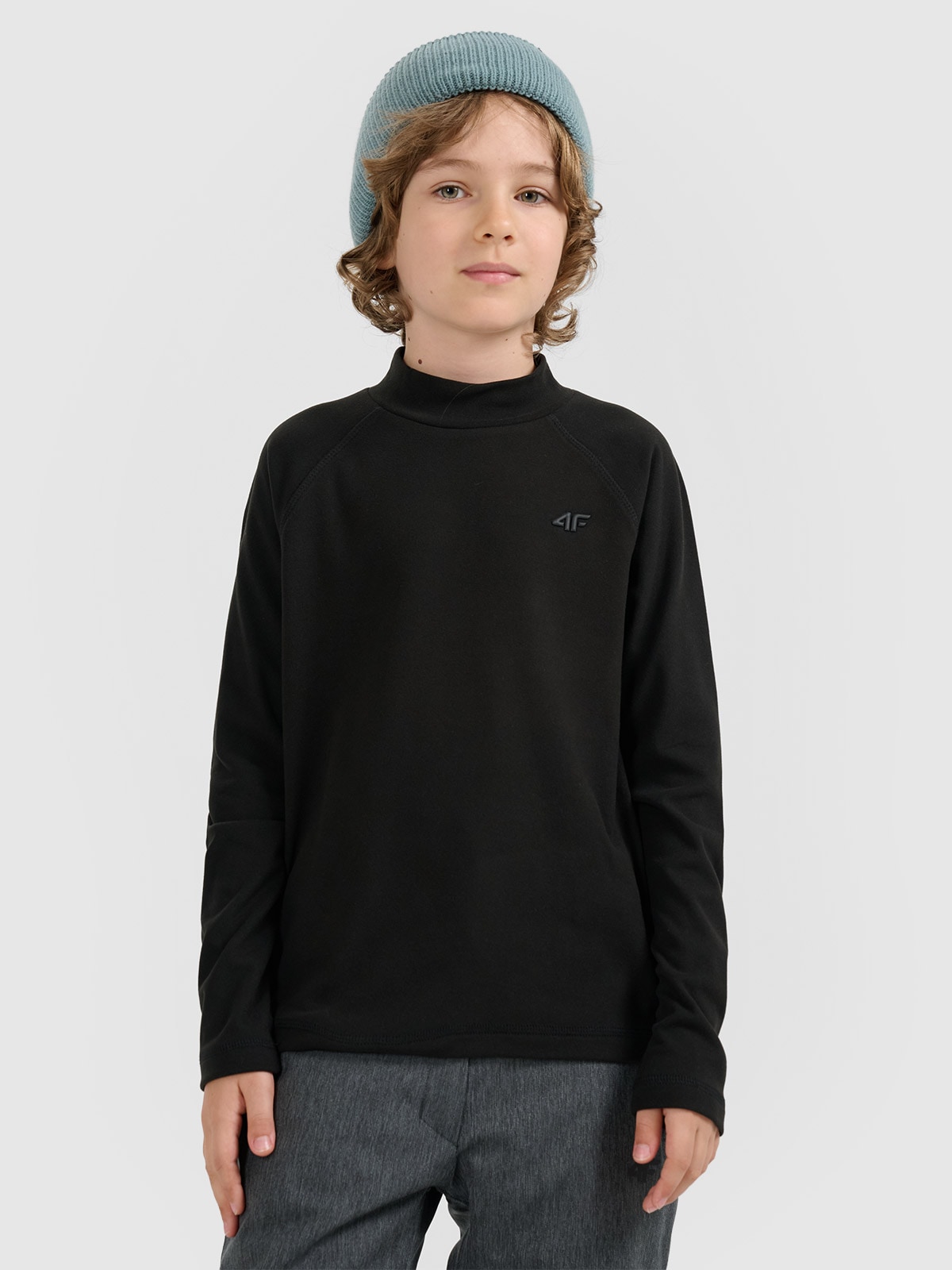 Vaikiškas termoaktyvus fliso apatinis trikotažas (viršus) - juodas