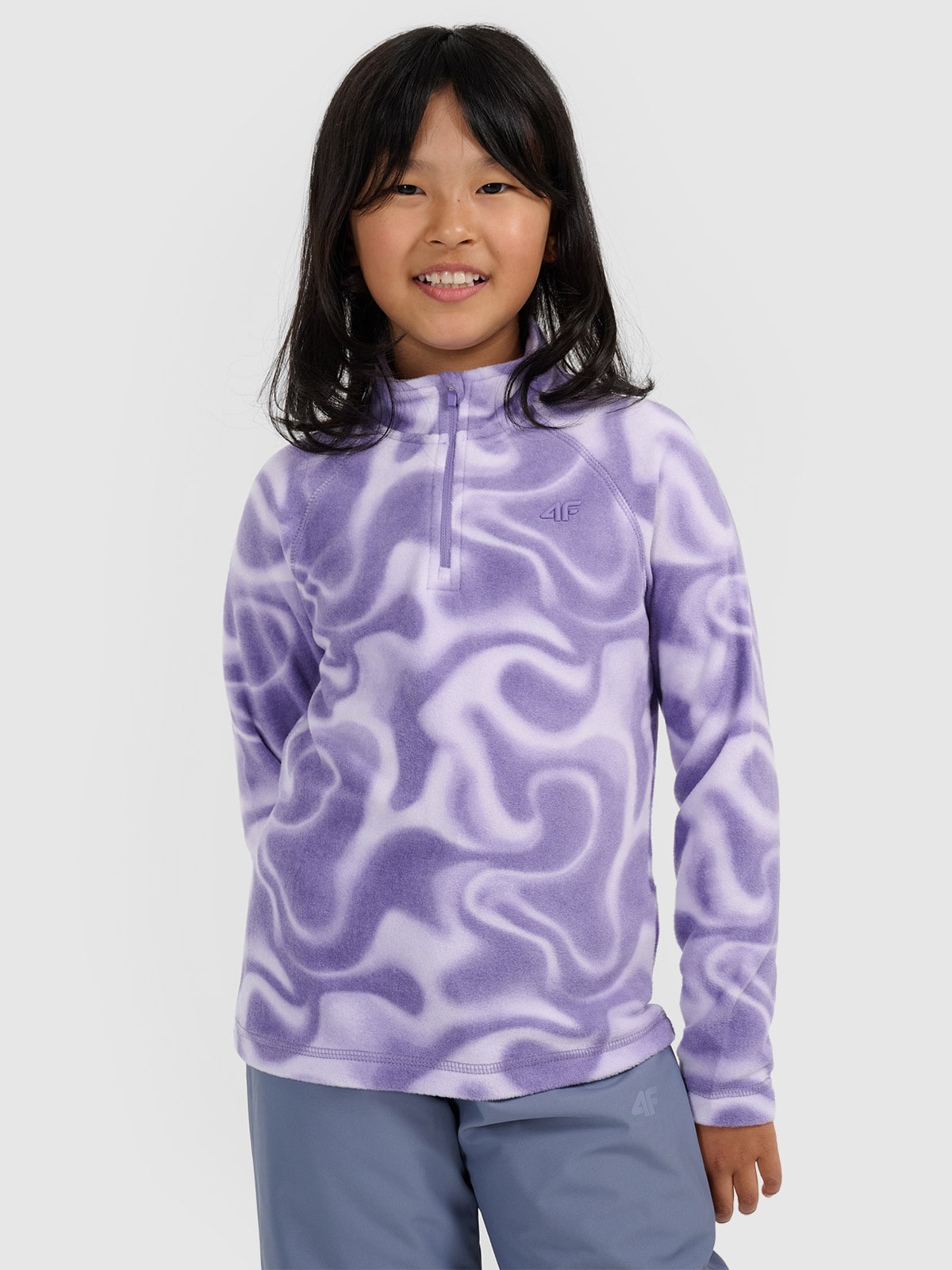 Termoaktyvus fliso apatinis trikotažas (viršus) mergaitėms - violetinė