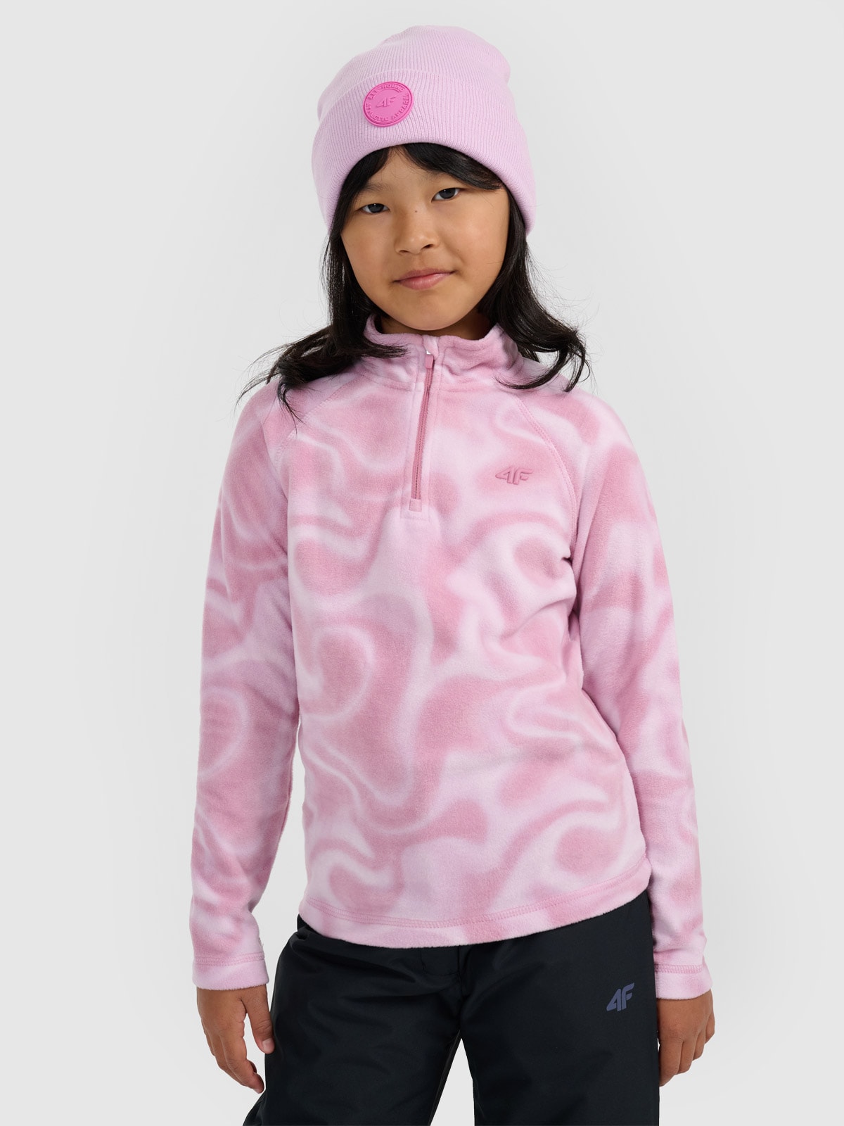 Termoaktyvus fliso apatinis trikotažas (viršus) mergaitėms - rožinė