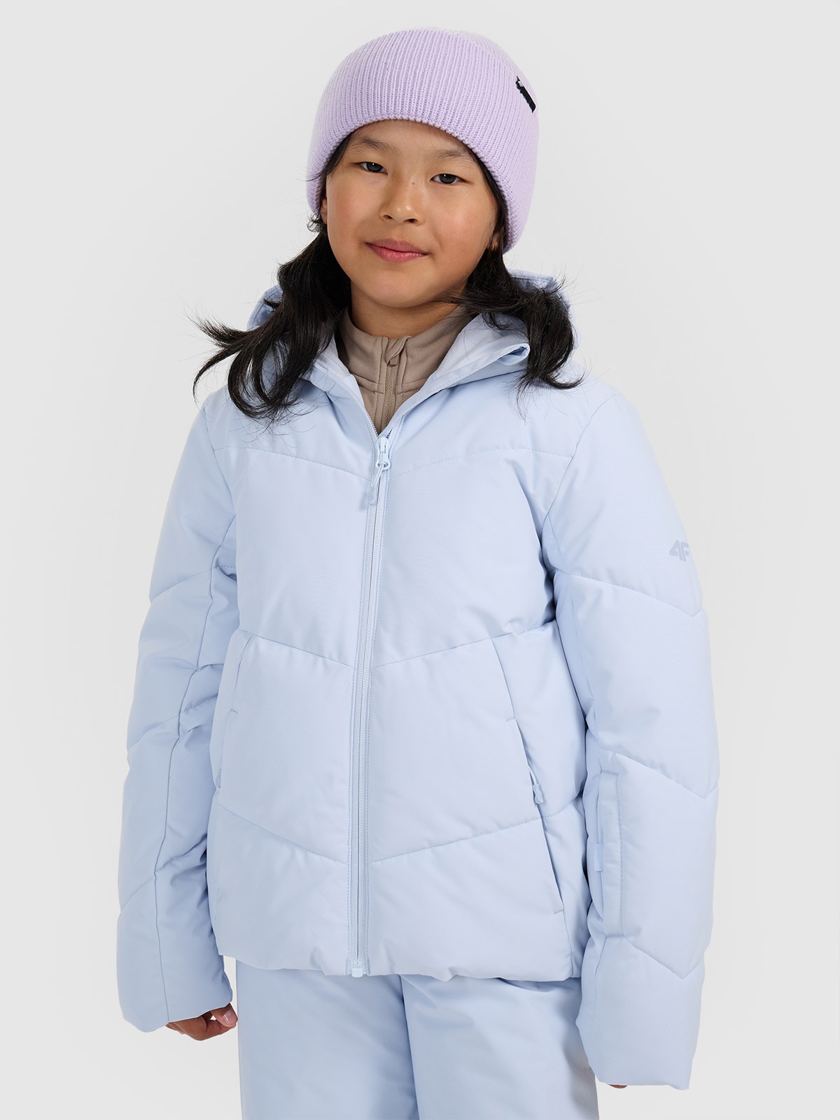 Slidinėjimo striukė mergaitėms 5000 membrana - violetinė