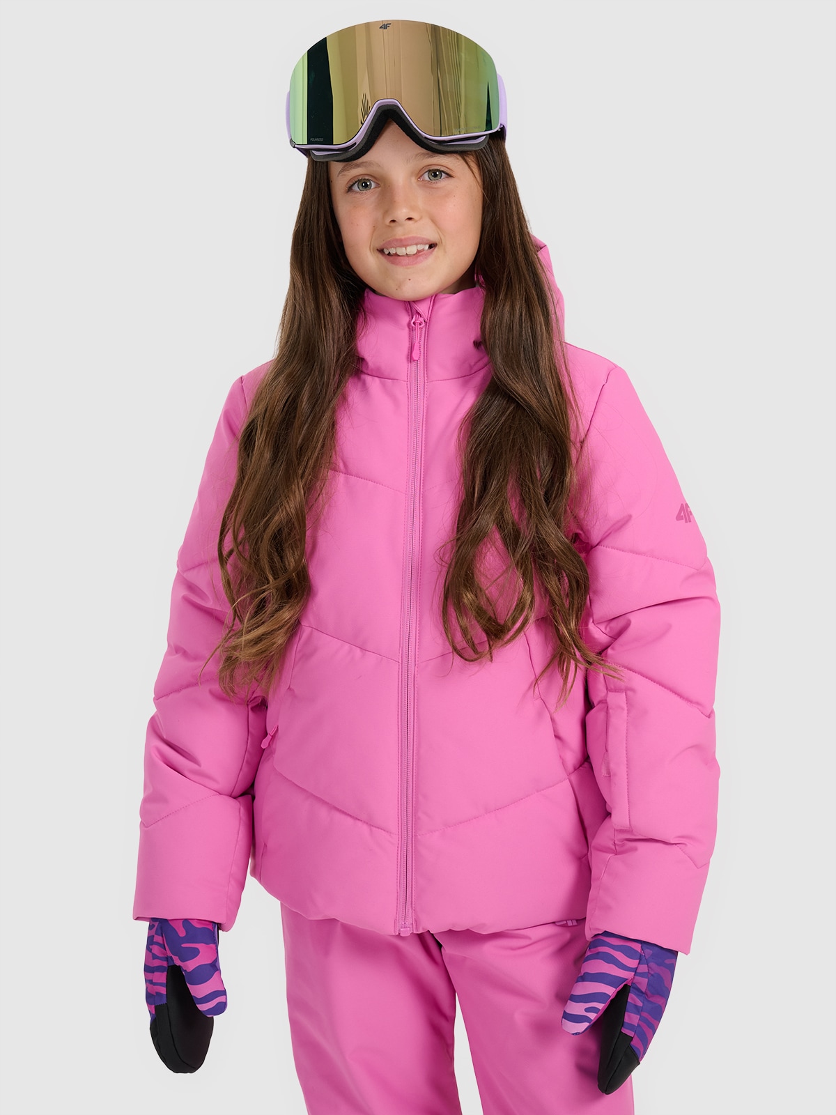 Slidinėjimo striukė mergaitėms 5000 membrana - rožinė