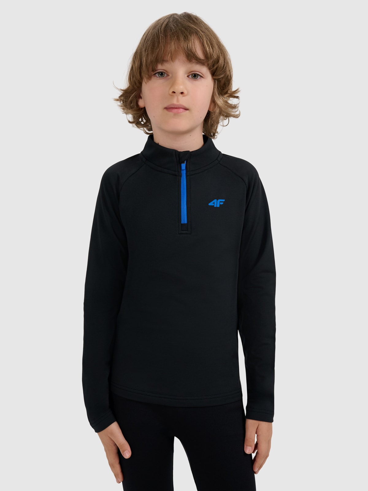 Vaikiškas termoaktyvus sukarštas apatinis trikotažas (viršus) - juodas