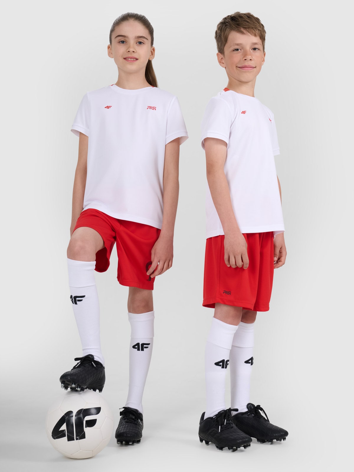 Vaikiški sportiniai marškinėliai 4F JUNIOR x Robert Lewandowski - balti