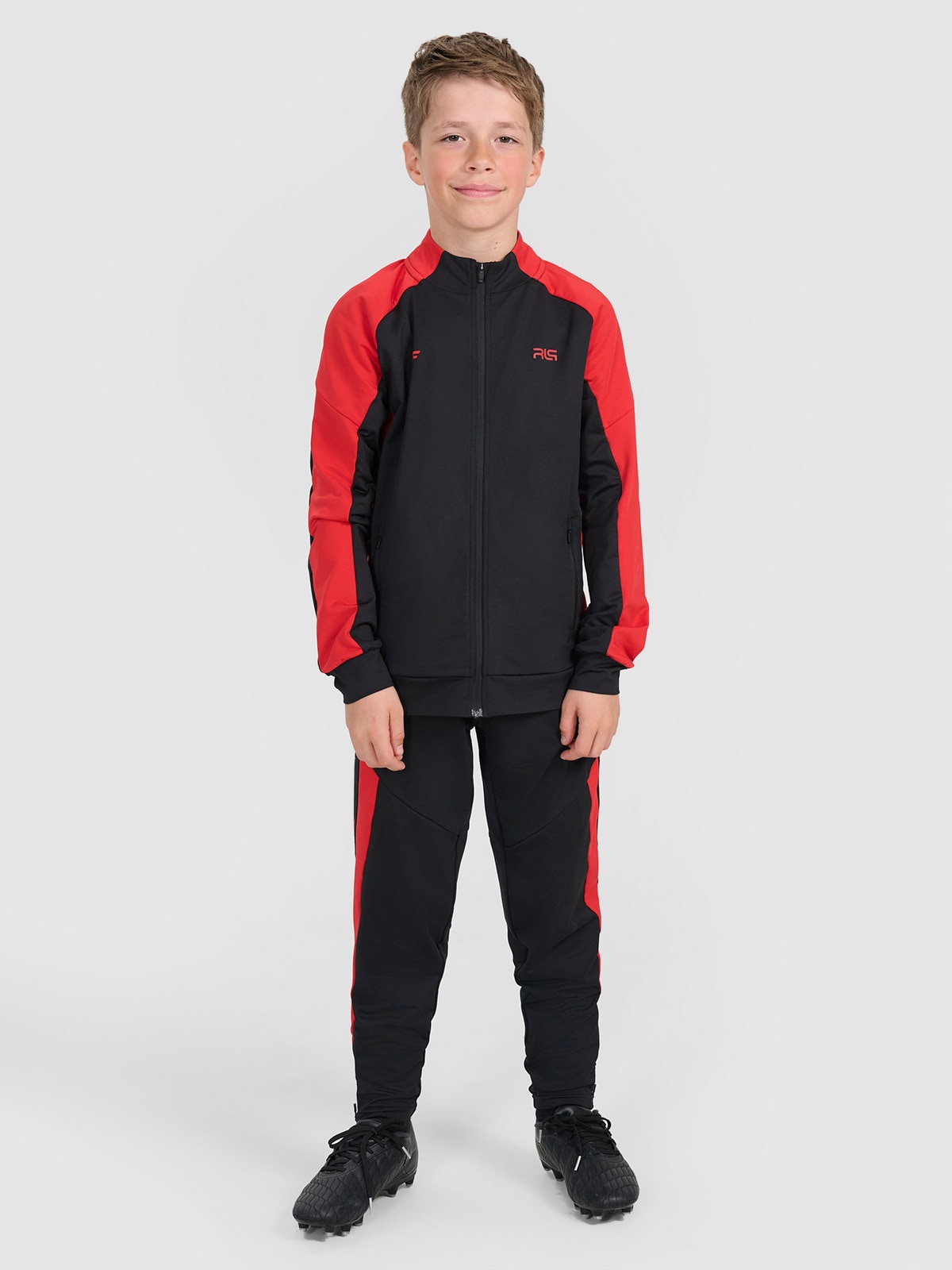 Vaikiškos sportinės kelnės 4F JUNIOR x Robert Lewandowski - juodos