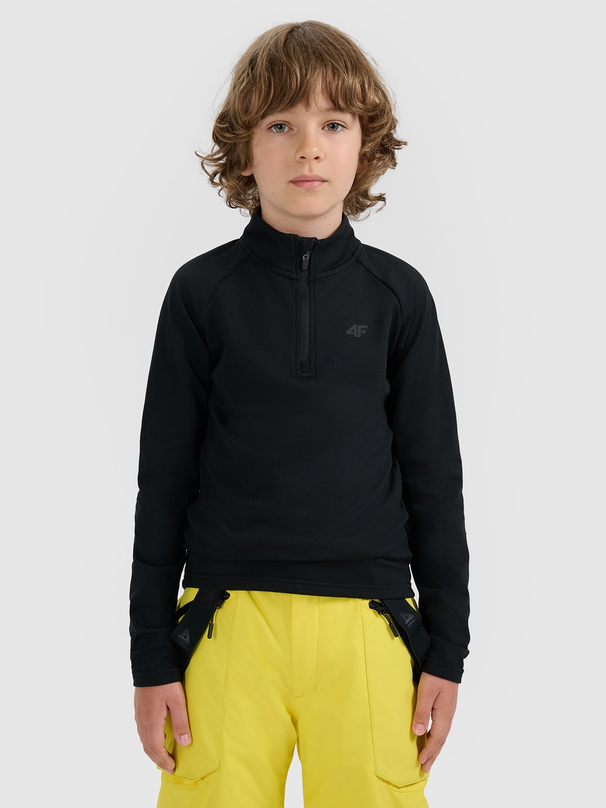 Vaikiškas termoaktyvus sukarštas apatinis trikotažas (viršus) - juodas