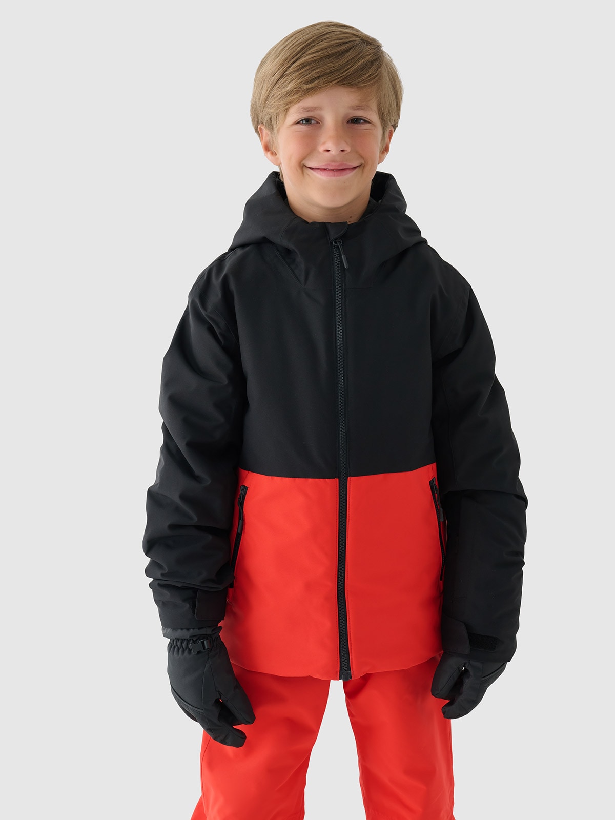 Slidinėjimo striukė berniukams 5000 membrana - raudona