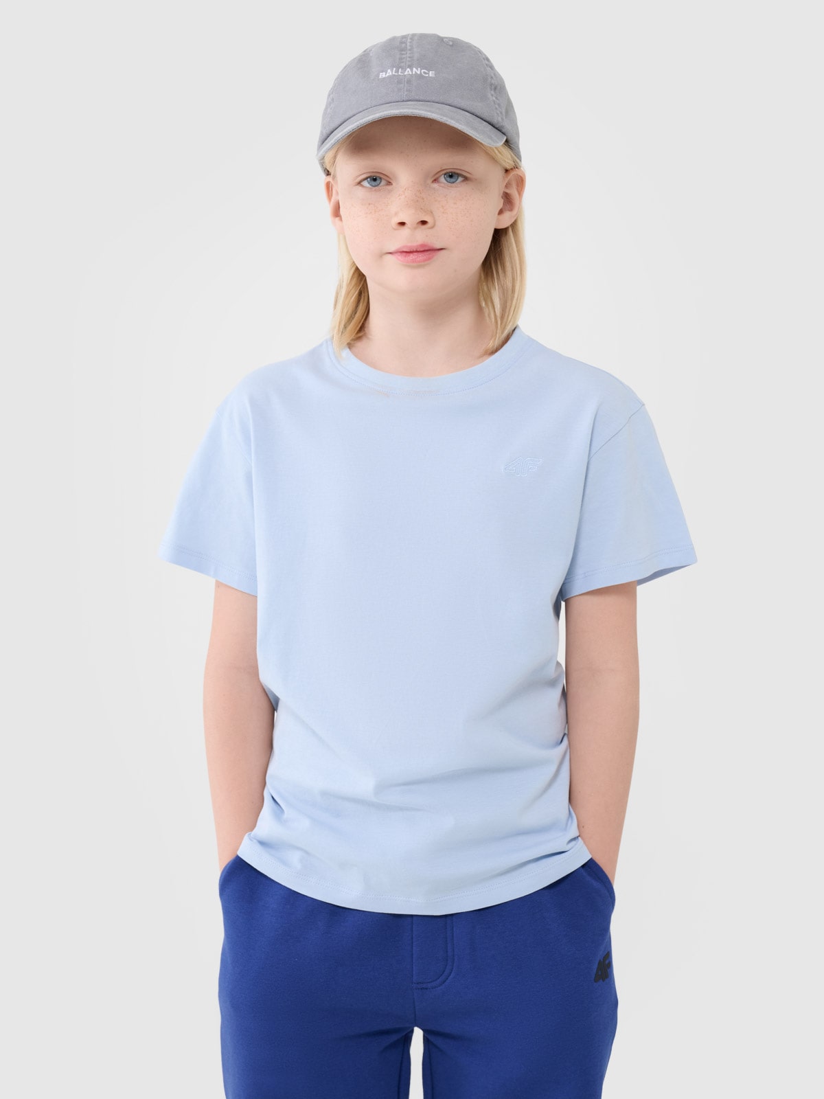 T-shirt oversize lygus marškinėliai berniukams - mėlyni