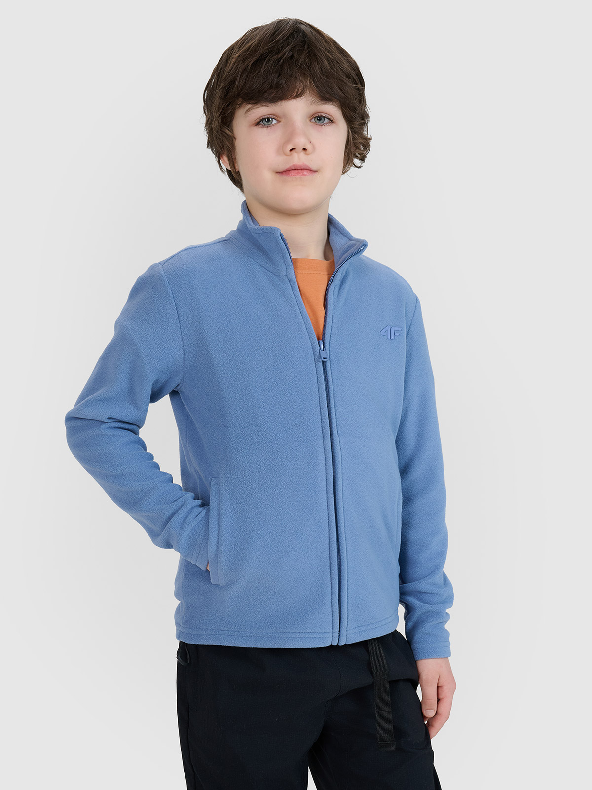 Regular flisas su apykakle berniukams - tamsiai mėlynas