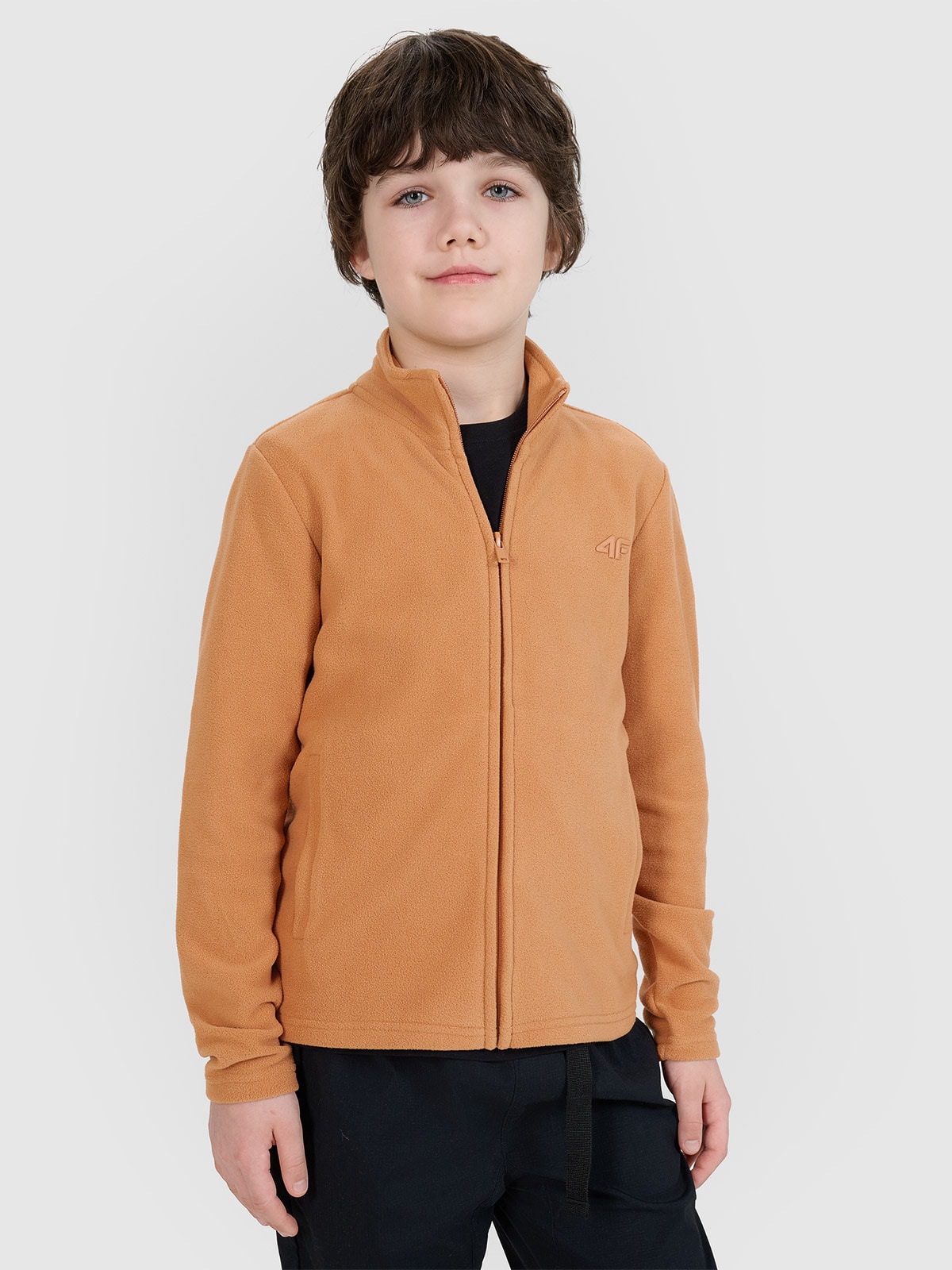 Flisas regular su apykakle berniukams - rudas