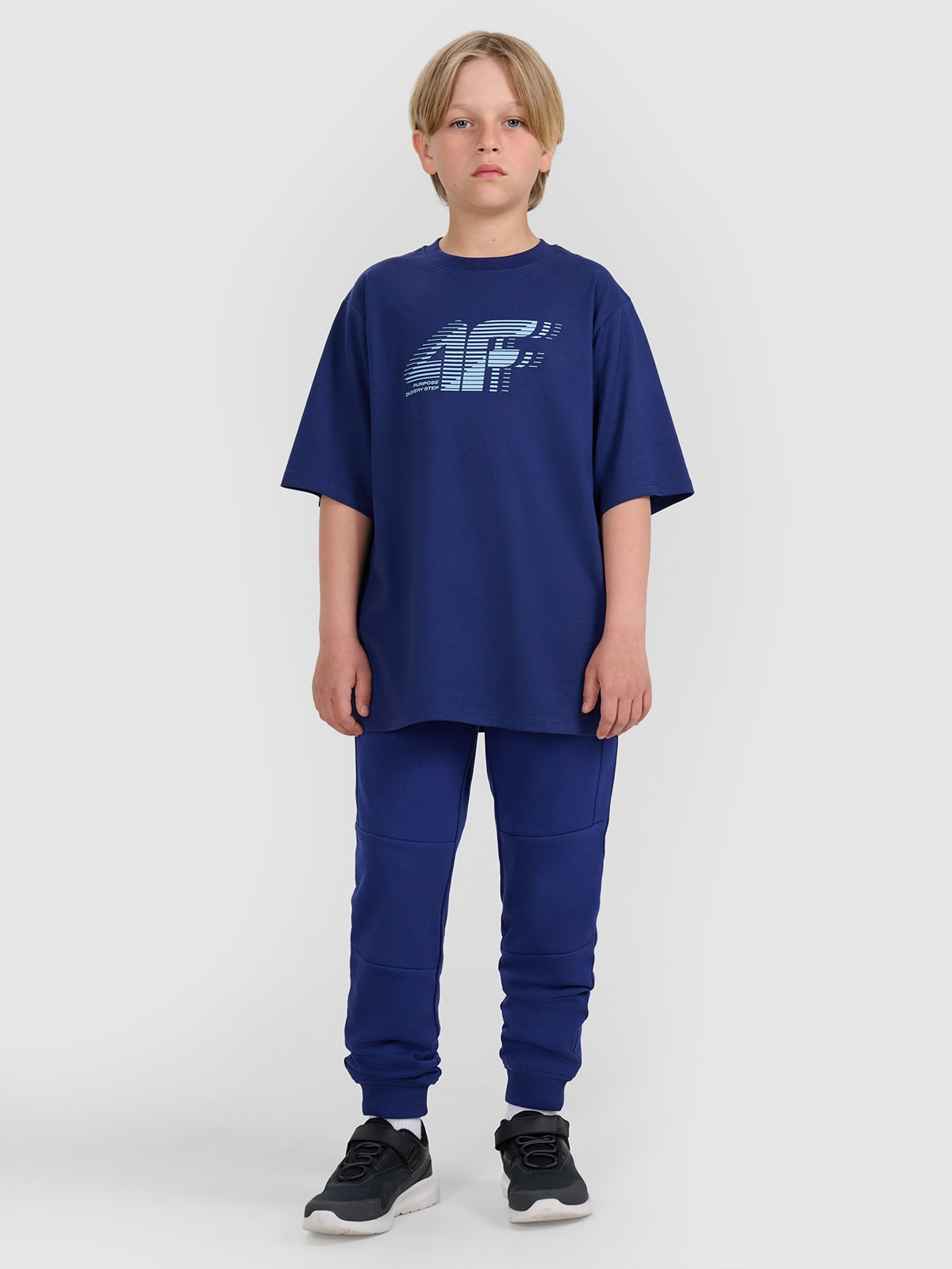 Sportinės jogger kelnės berniukams - tamsiai mėlynos