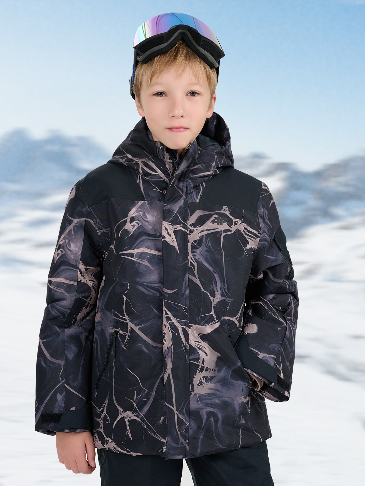 Snieglenčių striukė berniukams 8000 membrana - daugiaspalvė