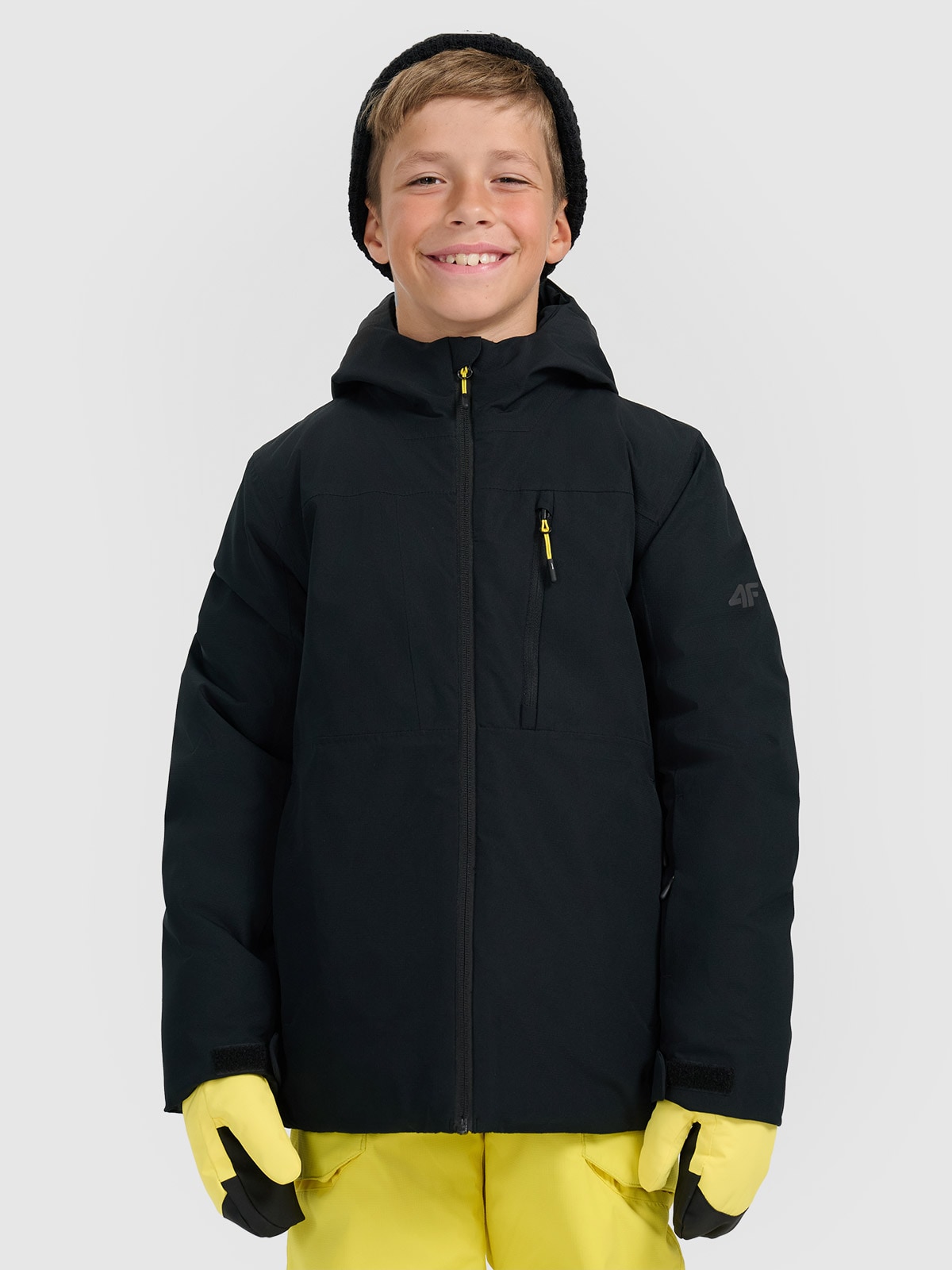 Slidinėjimo striukė berniukams 8000 membrana - juoda