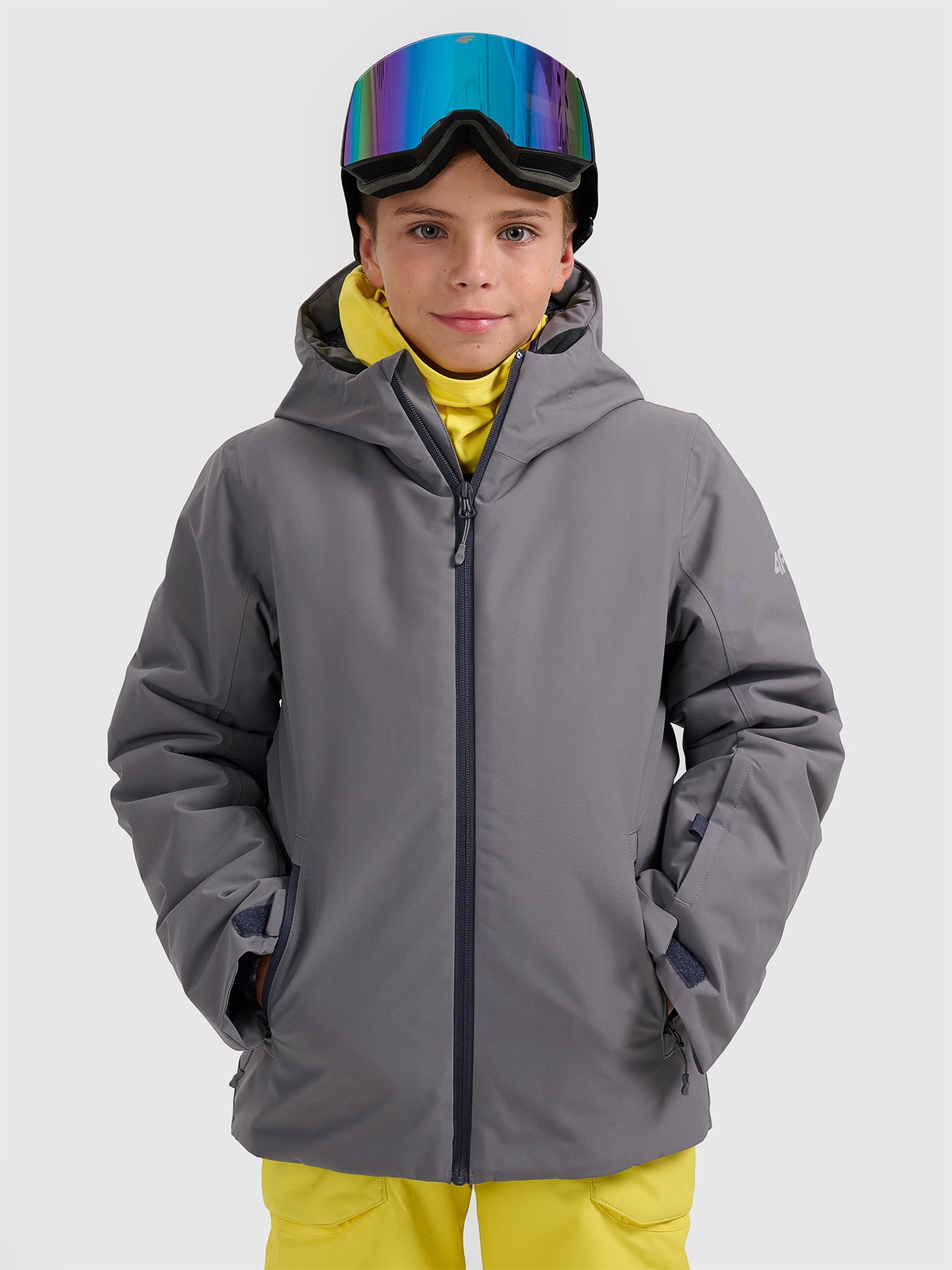 Slidinėjimo striukė berniukams 5000 membrana - pilka