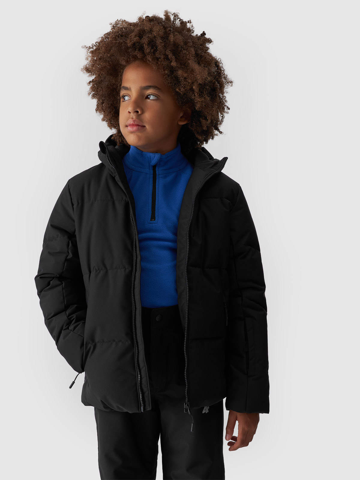 Slidinėjimo striukė berniukams 5000 membrana - juoda